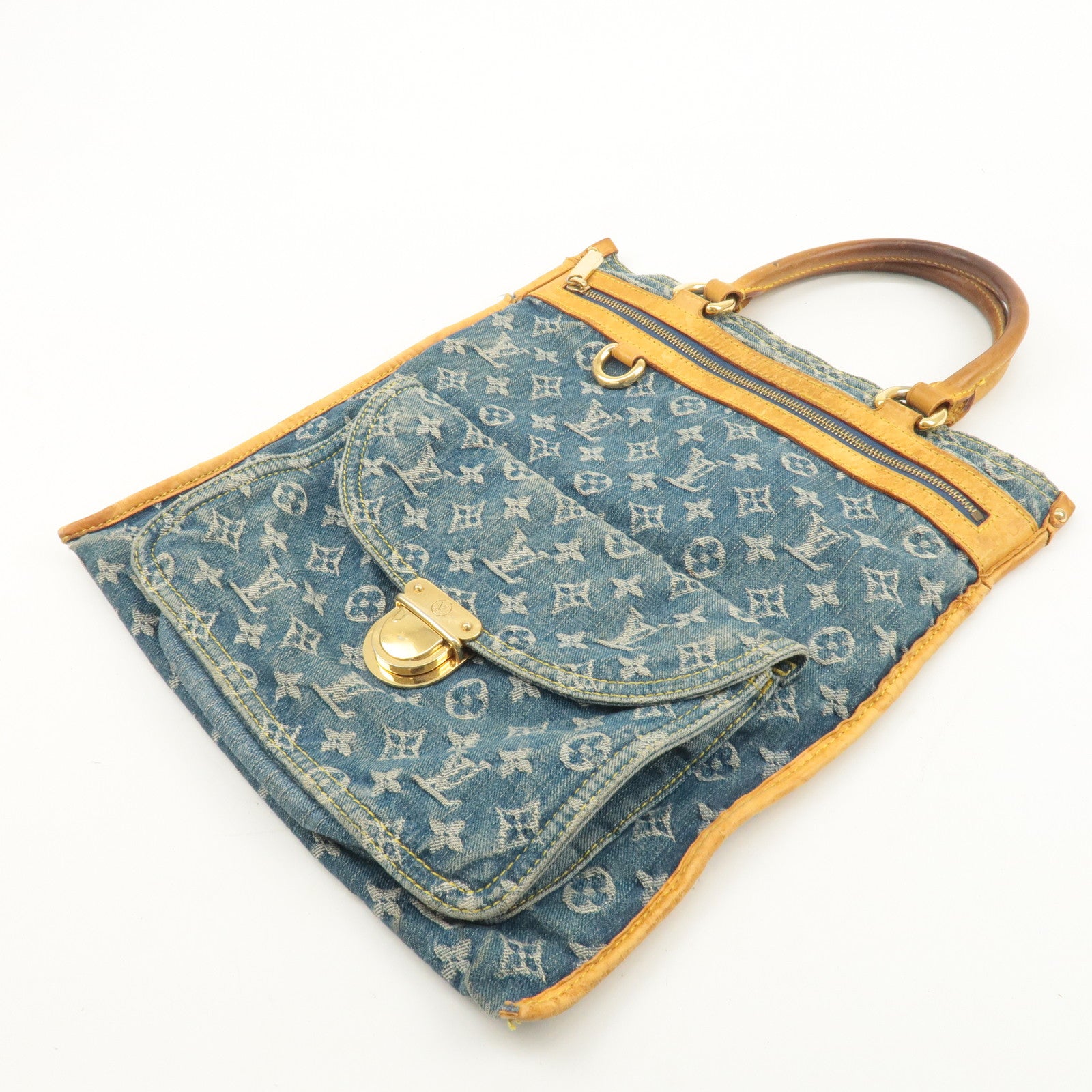 Louis Vuitton Monogram Denim Flat Shopper Tote Bag M95018