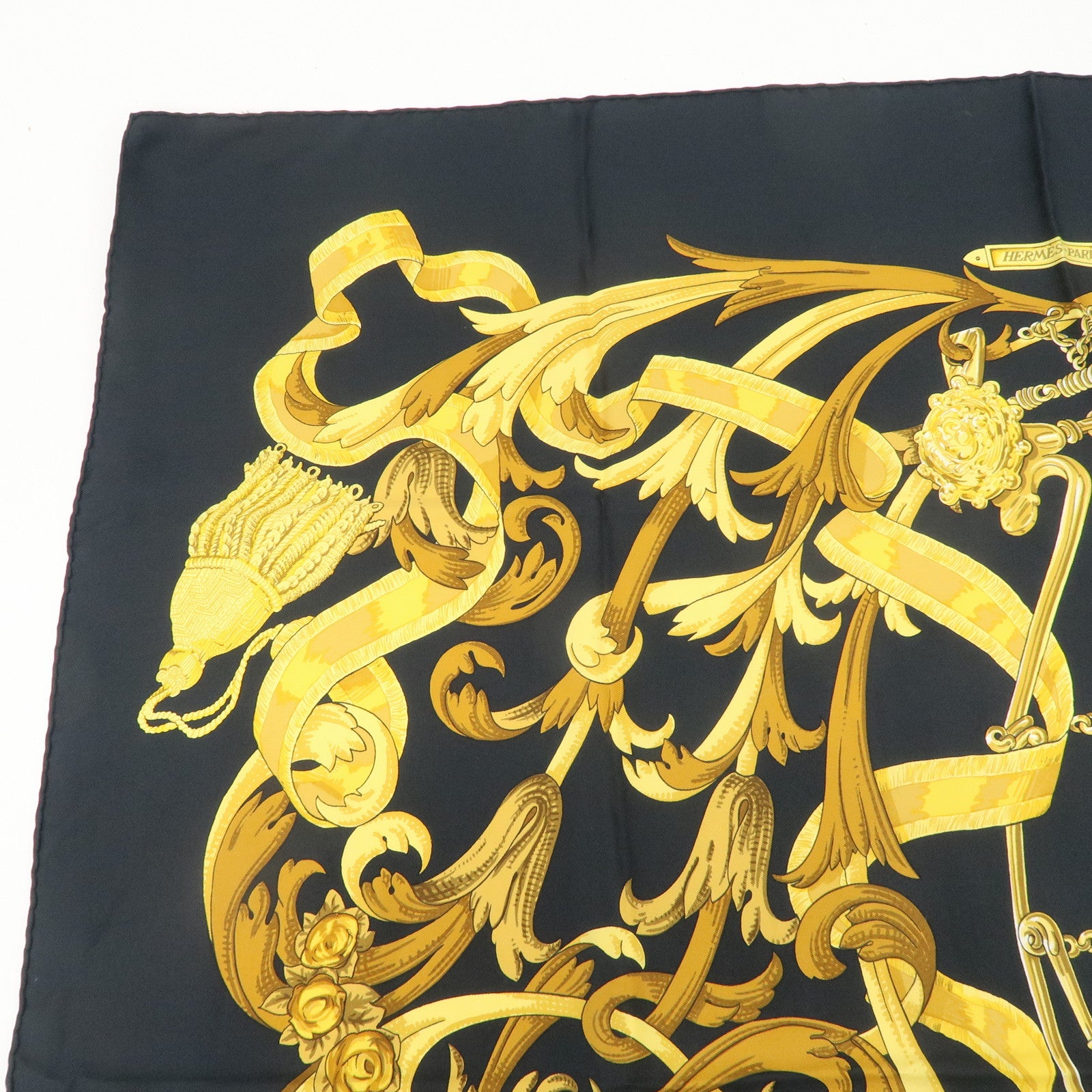 HERMES Silk 100% Carre 90 Scarf LE MORS A LA CONETABLE