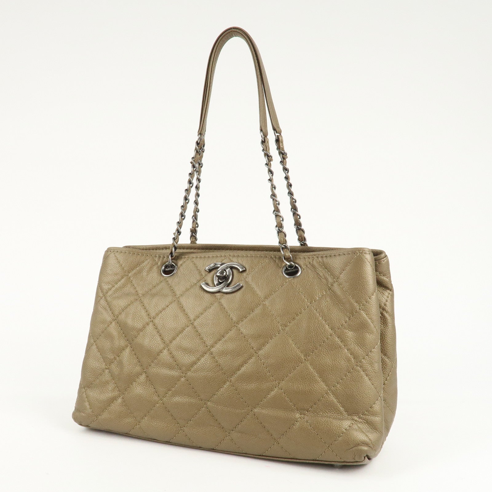 CHANEL Matelasse Caviar Skin COCO Mark Chain Tote Bag A90451