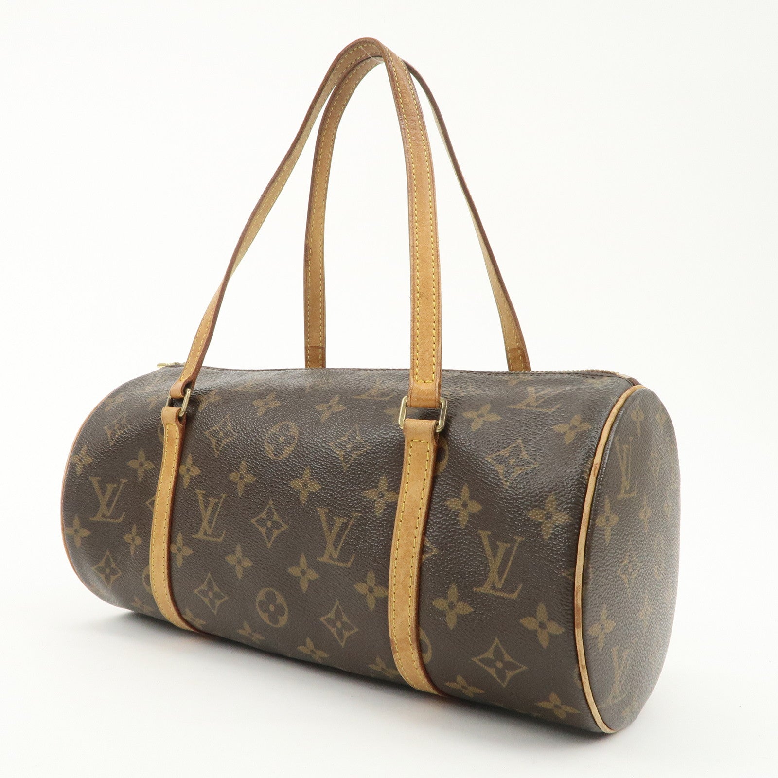 Louis Vuitton Monogram Papillon 30 Hand Bag M51385 Brown Used