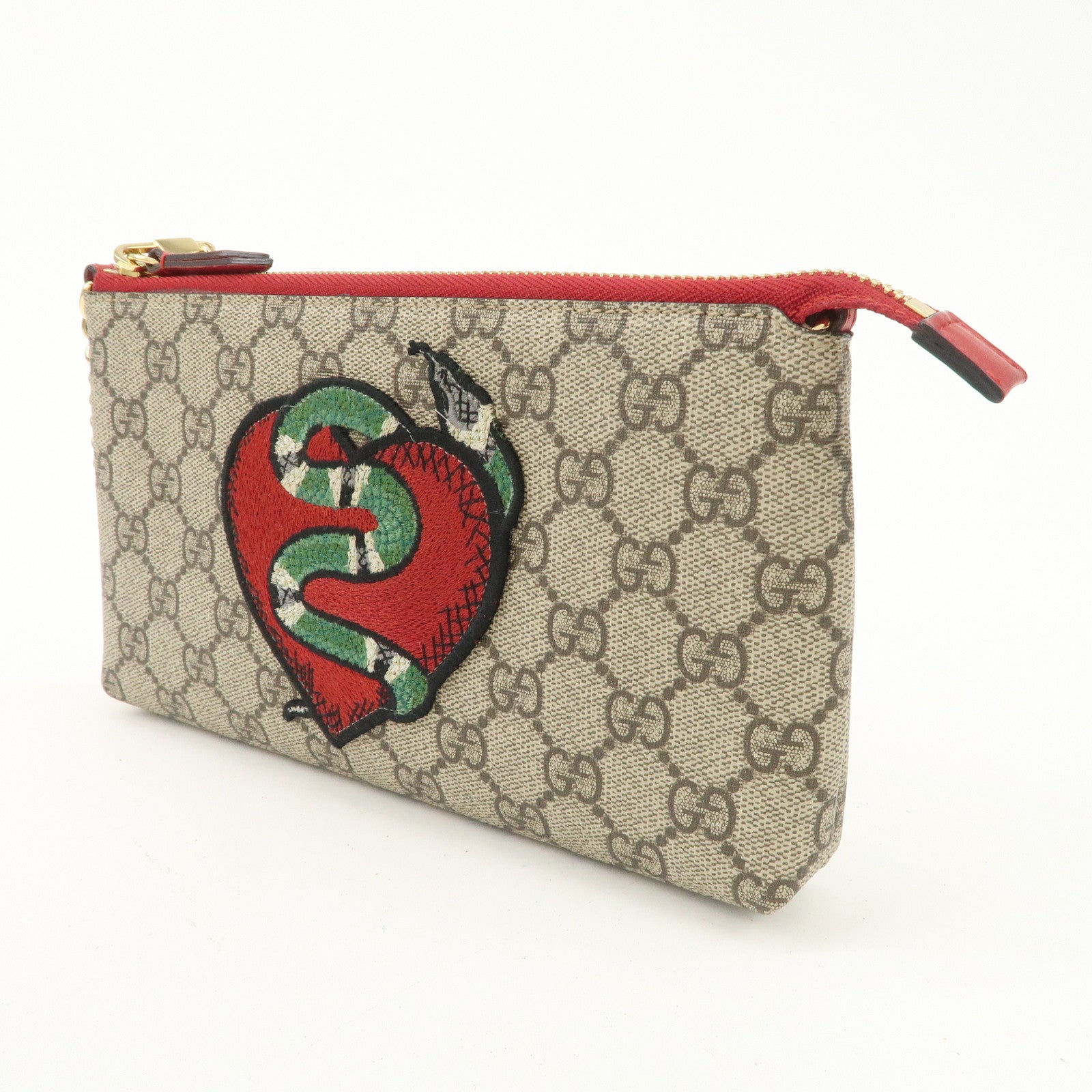 GUCCI Holiday Collection GG Supreme Kingsnake Chain Pouch Used