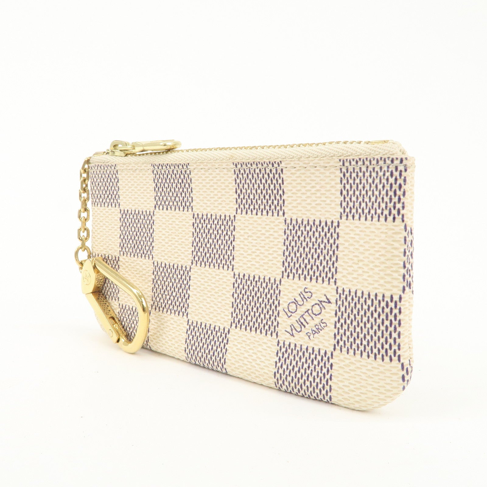 Louis Vuitton Damier Azur Pochette Cles Coin Case N62659 Used