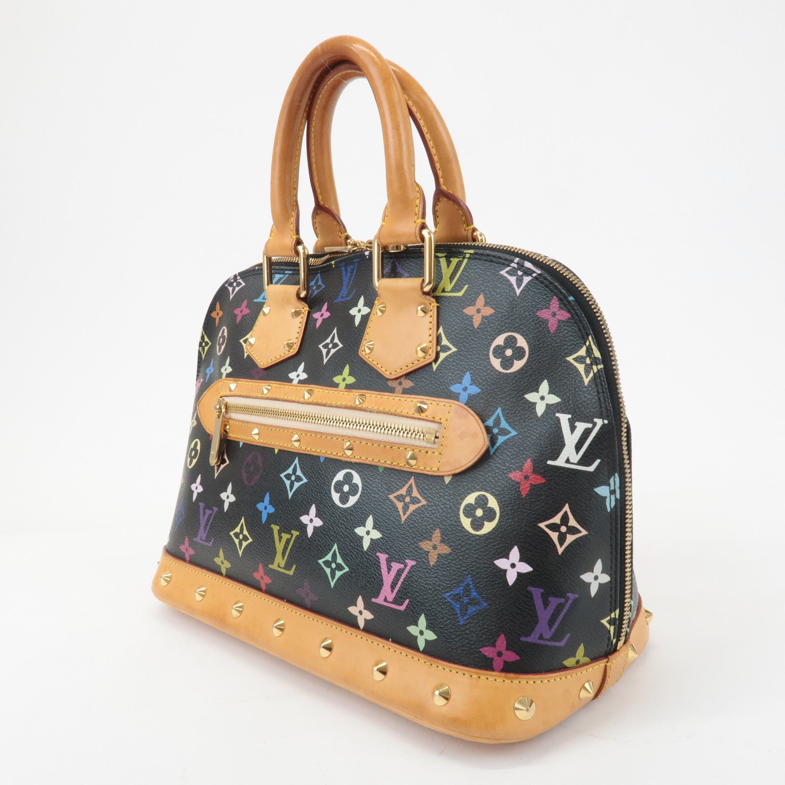 Louis Vuitton Monogram Multi Color Alma Hand Bag Noir M92646 Used