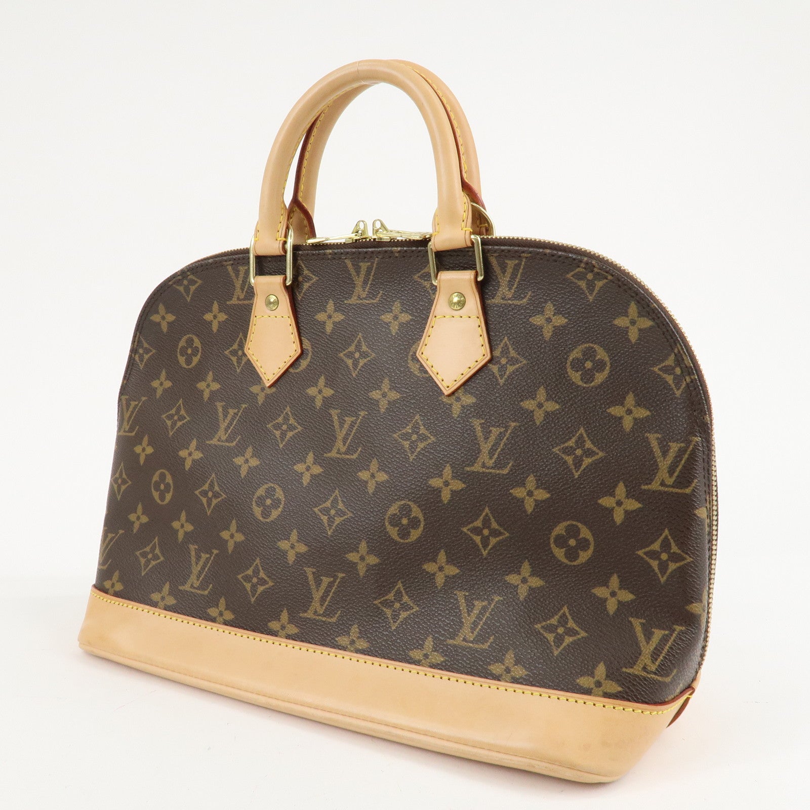 Louis Vuitton Monogram Alma Hand Bag Brown M51130 Used