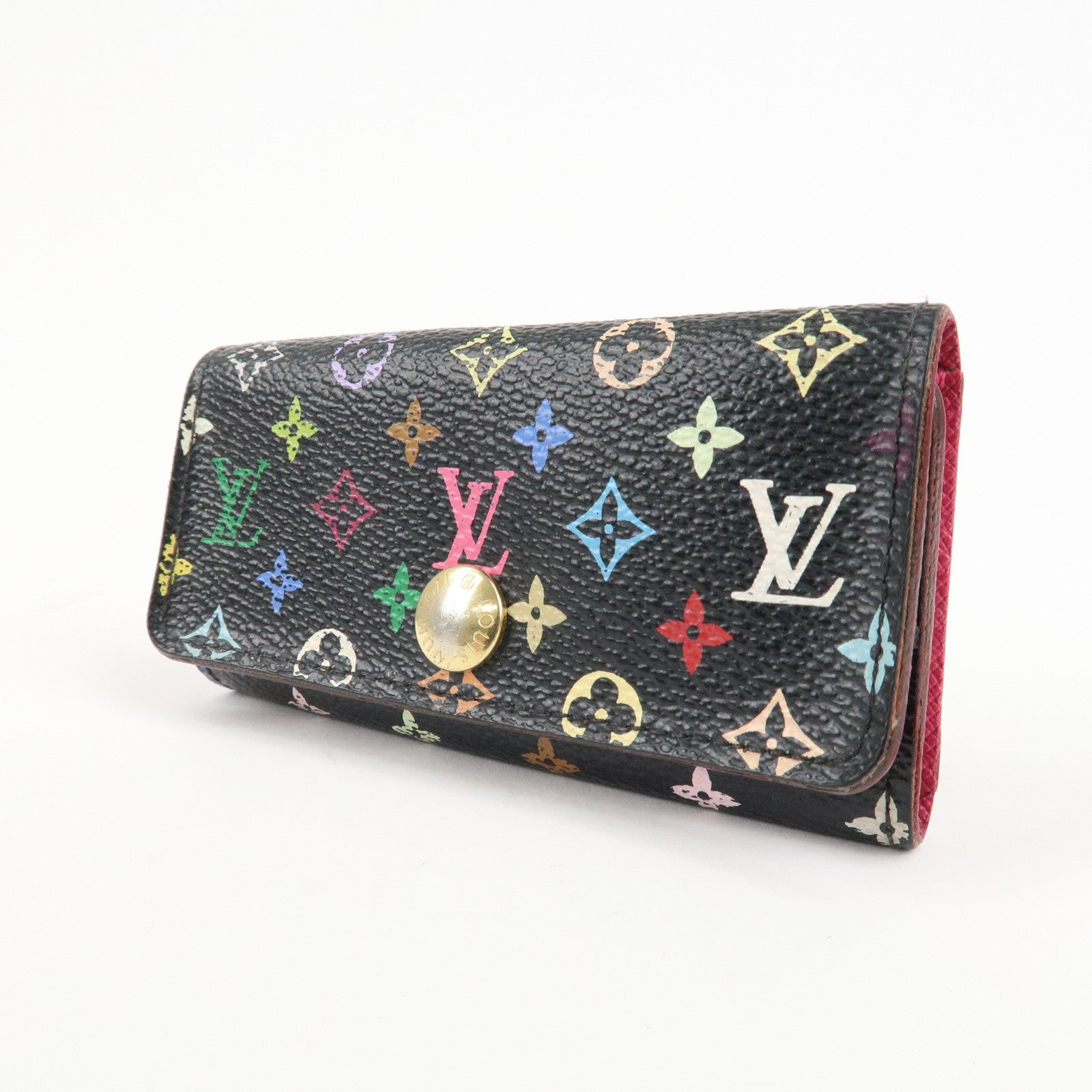 Louis Vuitton Monogram Set of 2 Multicolor Bi-fold Wallet Key Case Used