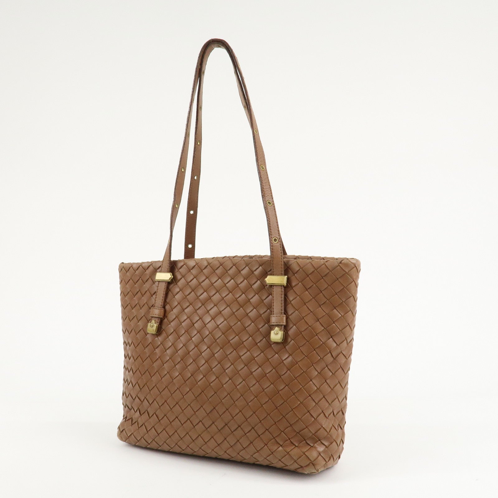 BOTTEGA VENETA Intrecciato Leather Tote Bag Brown 162937