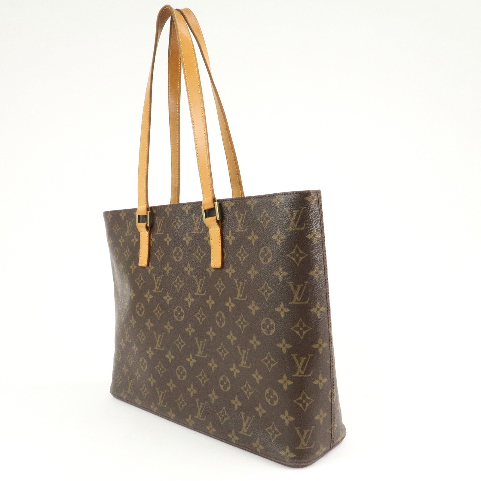 Louis Vuitton Monogram Luco Tote Bag Hand Bag Brown M51155 Used