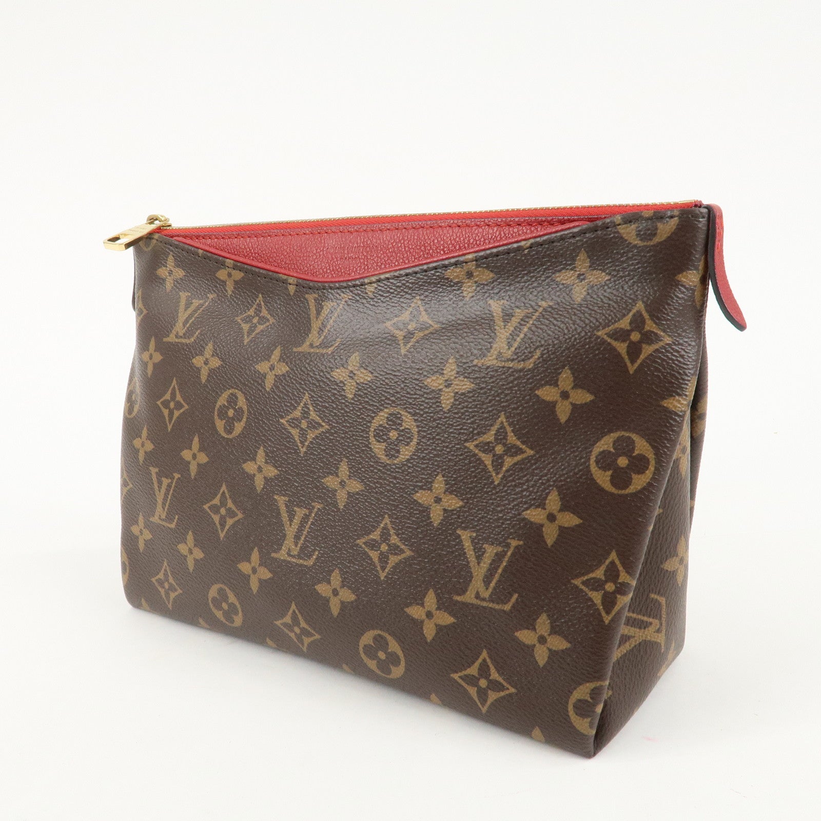 Louis Vuitton Monogram Pallas Beauty Case Brown Red M64123 Used