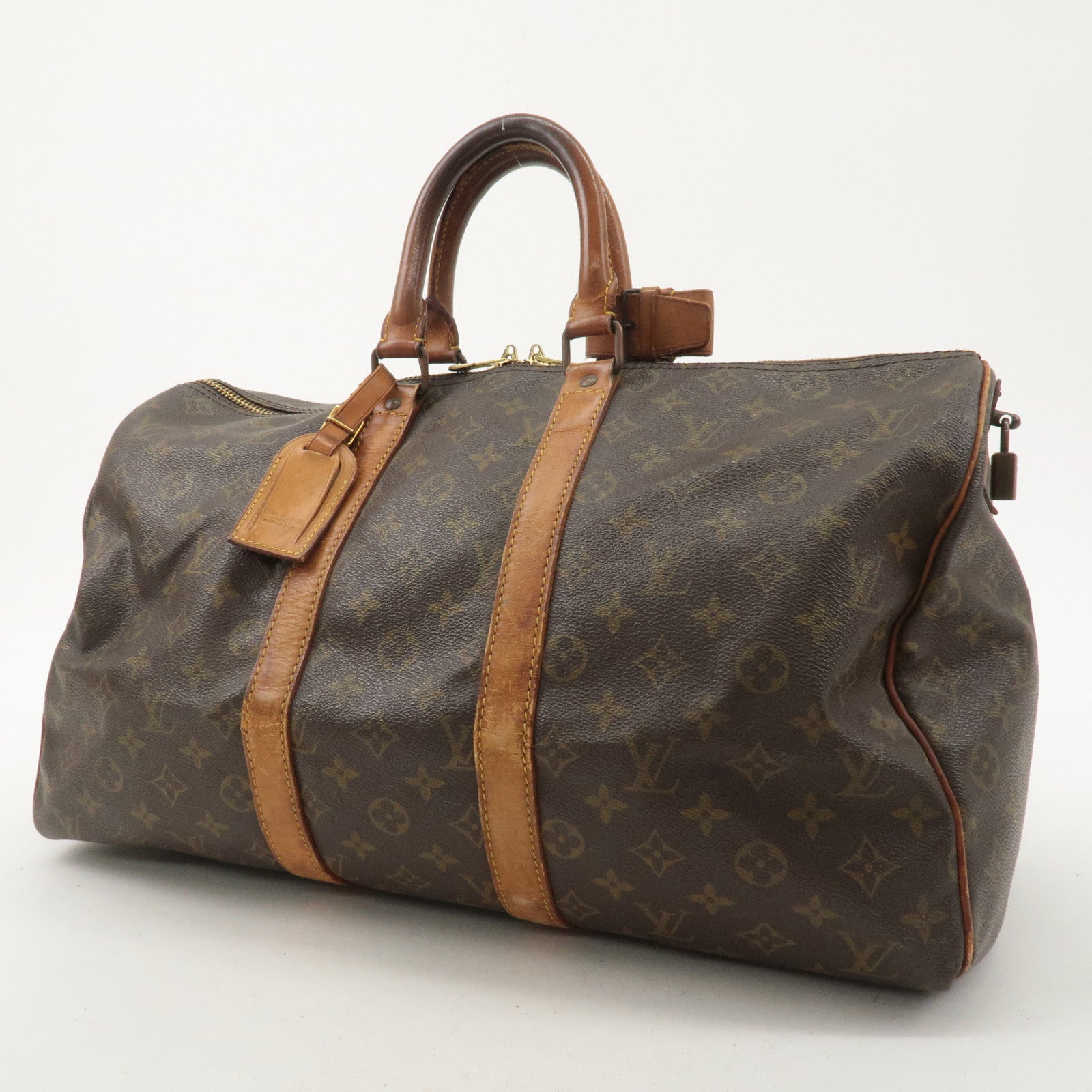 Louis Vuitton Monogram Keep All 45 Boston Bag Brown M41428