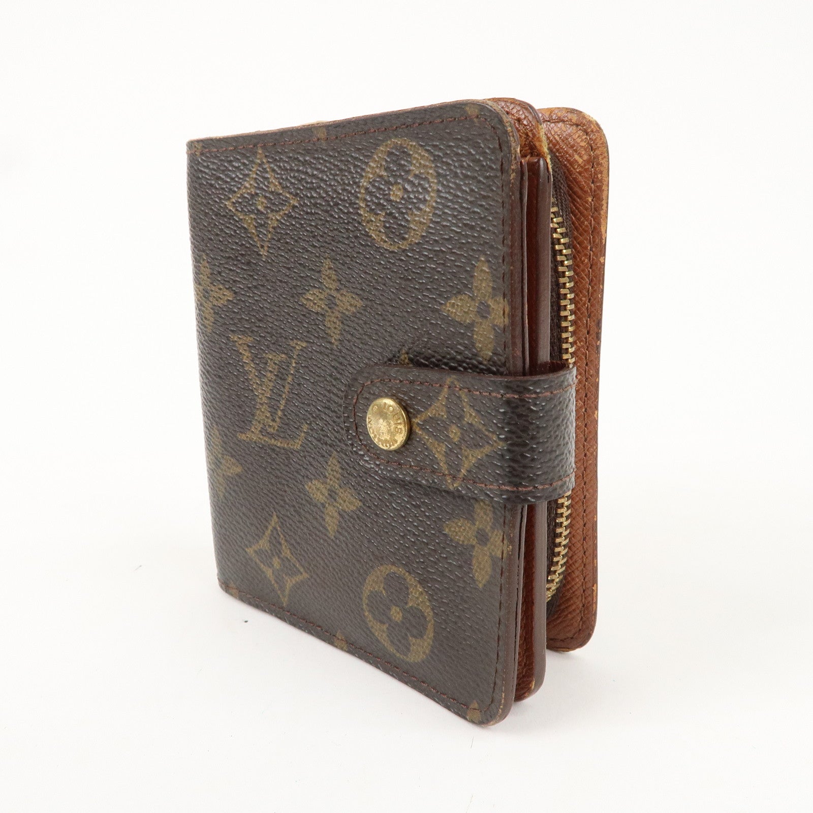 Louis Vuitton Monogram Set Of 2 Compact Zip Small Wallet M61667