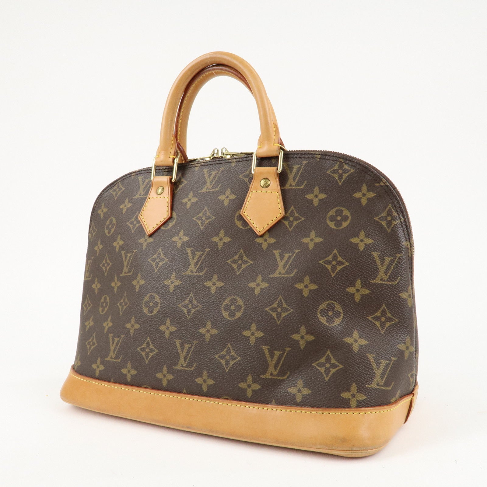 Louis Vuitton Monogram Alma Hand Bag Brown M51130 Used