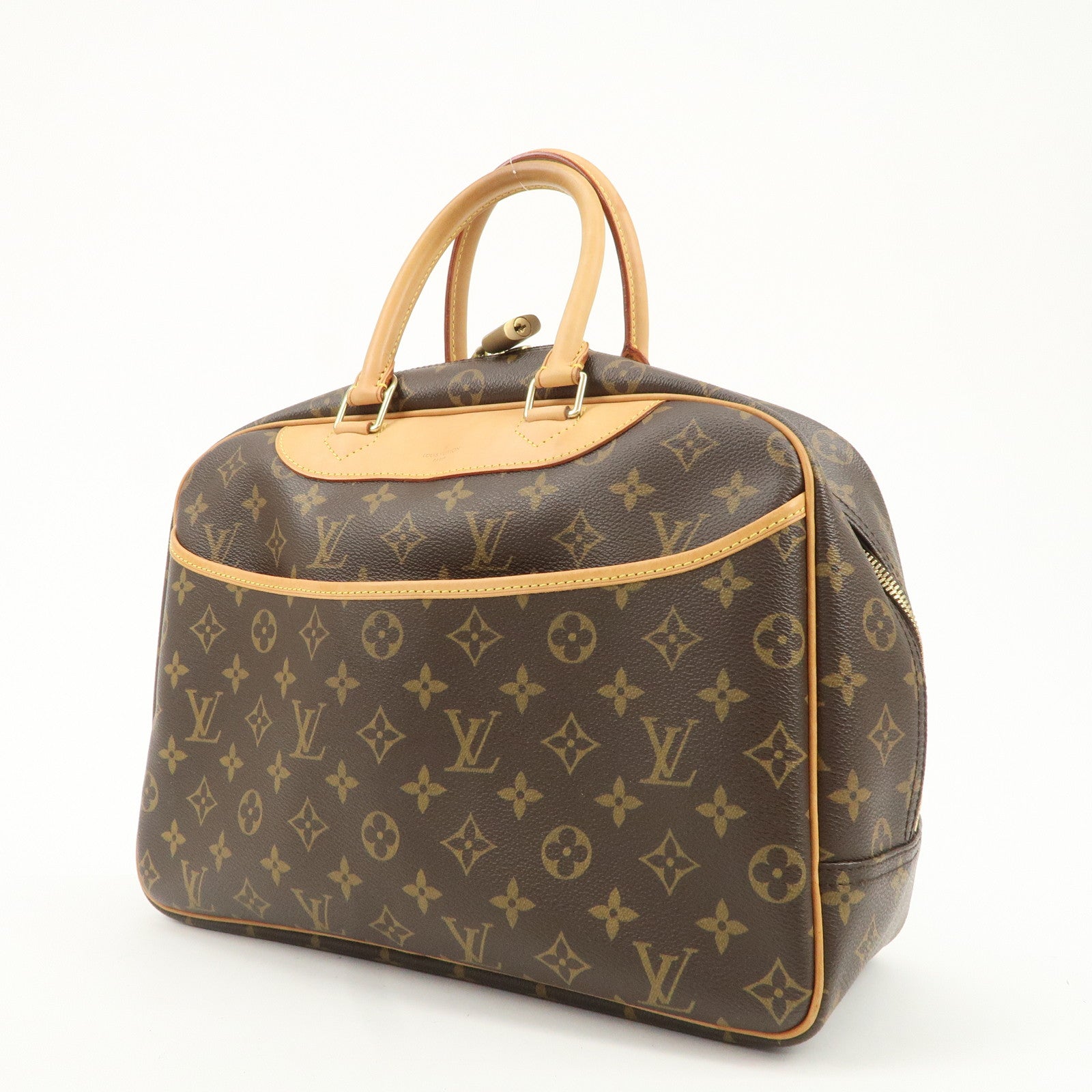 Louis Vuitton Monogram Deauville Hand Bag Brown M47270 Used