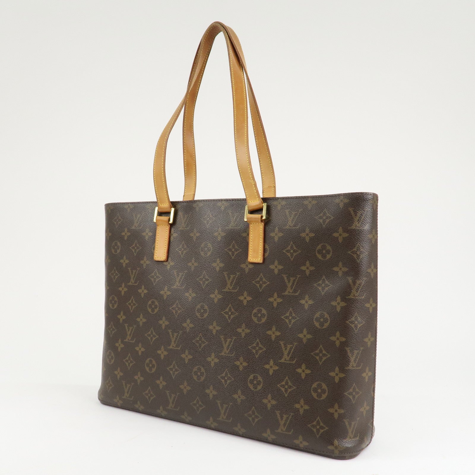 Louis Vuitton Monogram Luco Tote Bag Hand Bag Brown M51155 Used