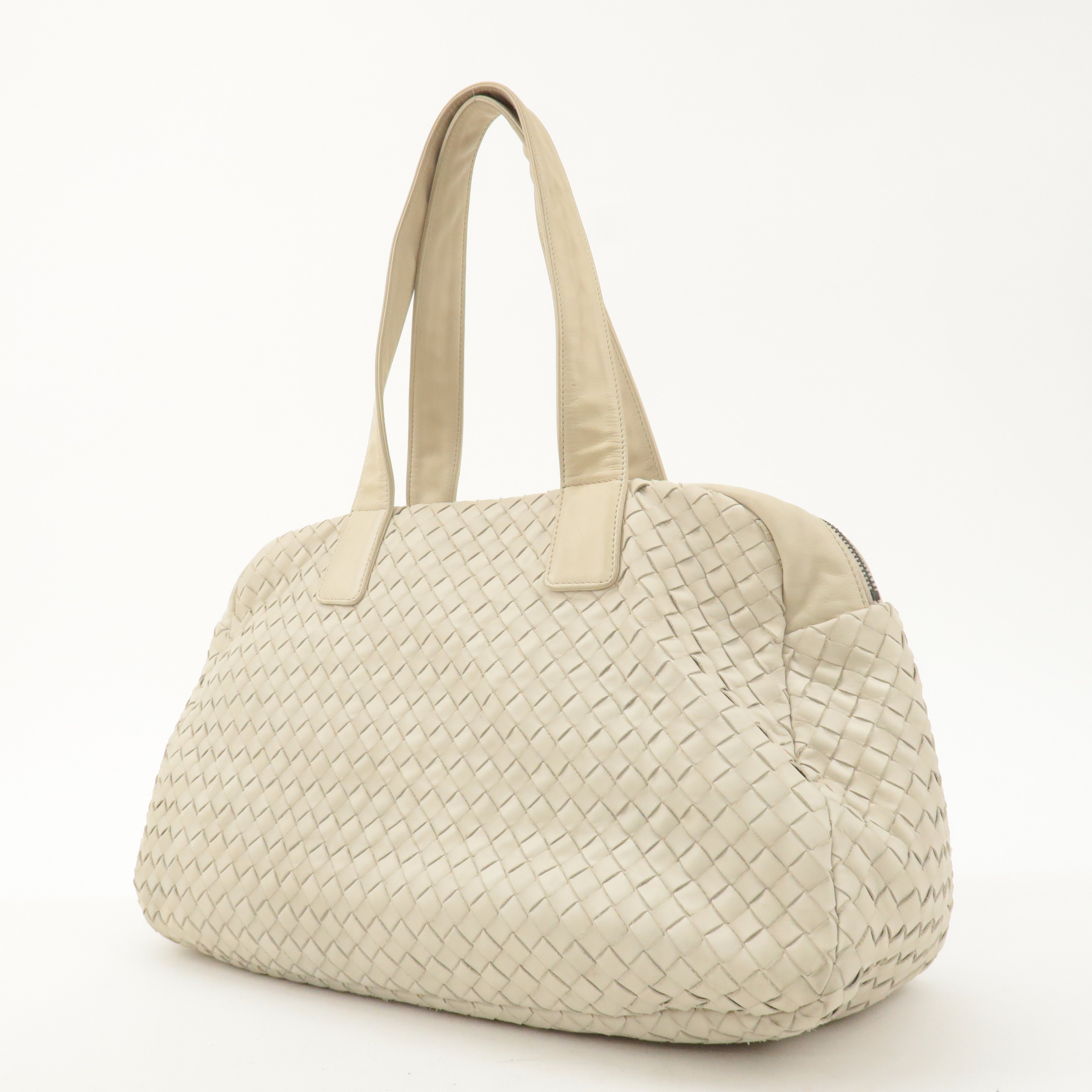 BOTTEGA VENETA Intrecciato Leather Shoulder Bag Ivory