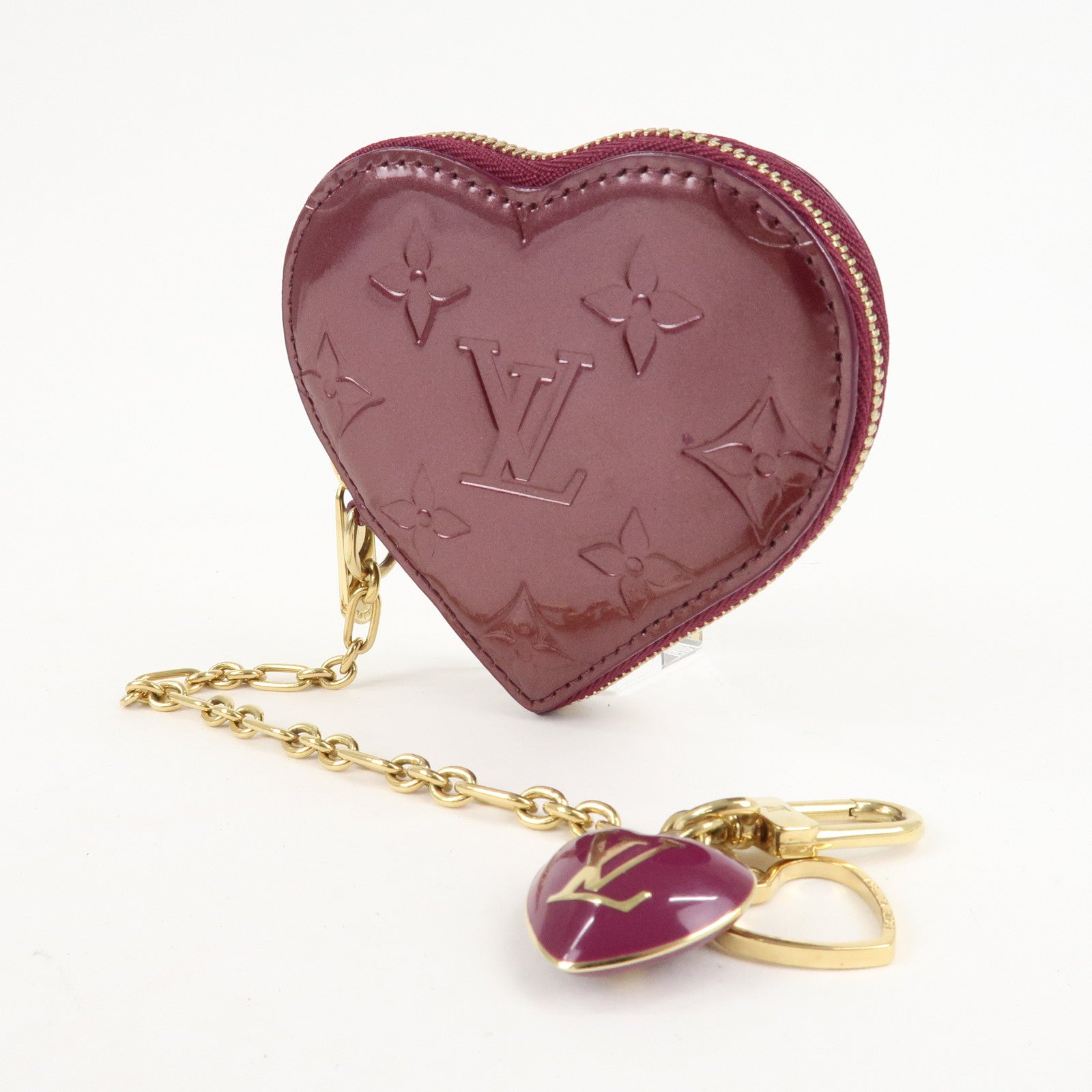 Louis Vuitton Monogram Vernis Porte Monnaie Coeur Coin Case M91480 Used