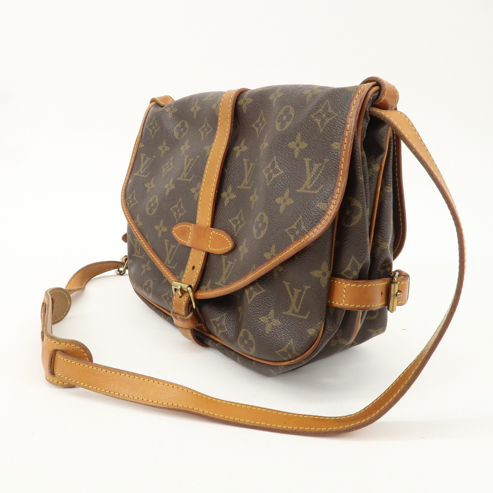 Louis Vuitton Monogram Saumur 30 Shoulder Bag Brown M42256