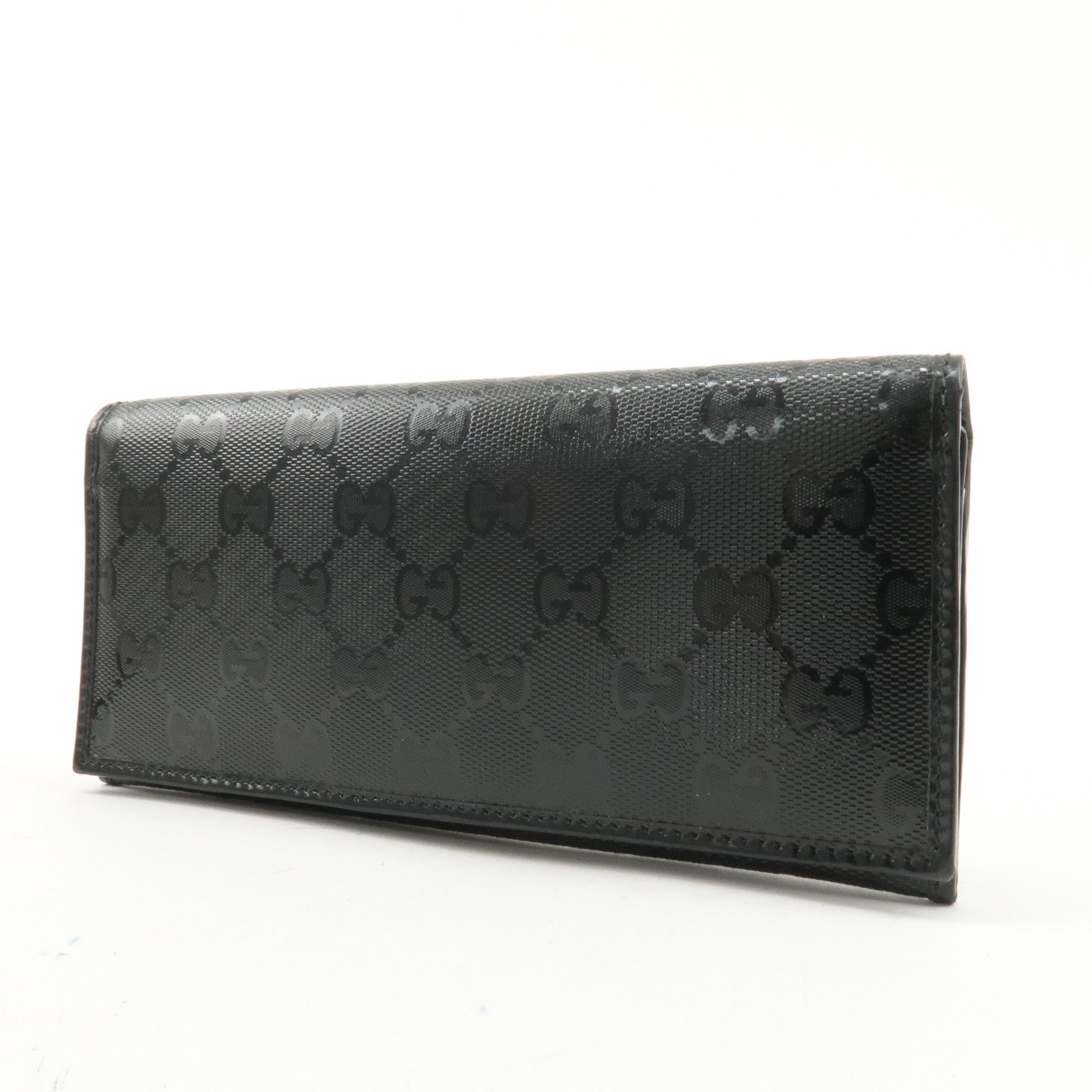 GUCCI GG Imprime PVC Leather Long Wallet Black 244995・2149