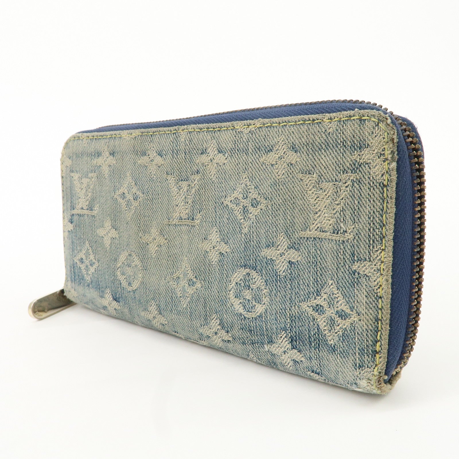 Louis Vuitton Monogram Denim Zippy Long Wallet Blue M95341