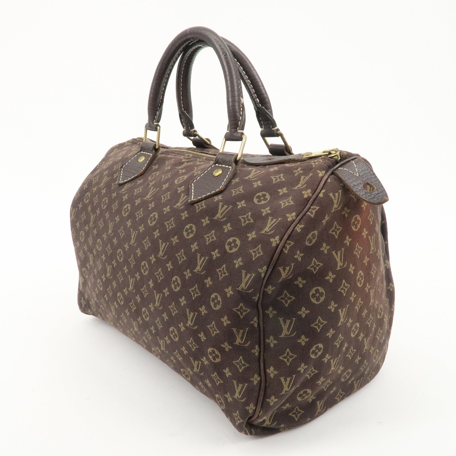 Louis Vuitton Monogram Mini Lin Speedy 30 Boston Bag Ebene M95224 Used