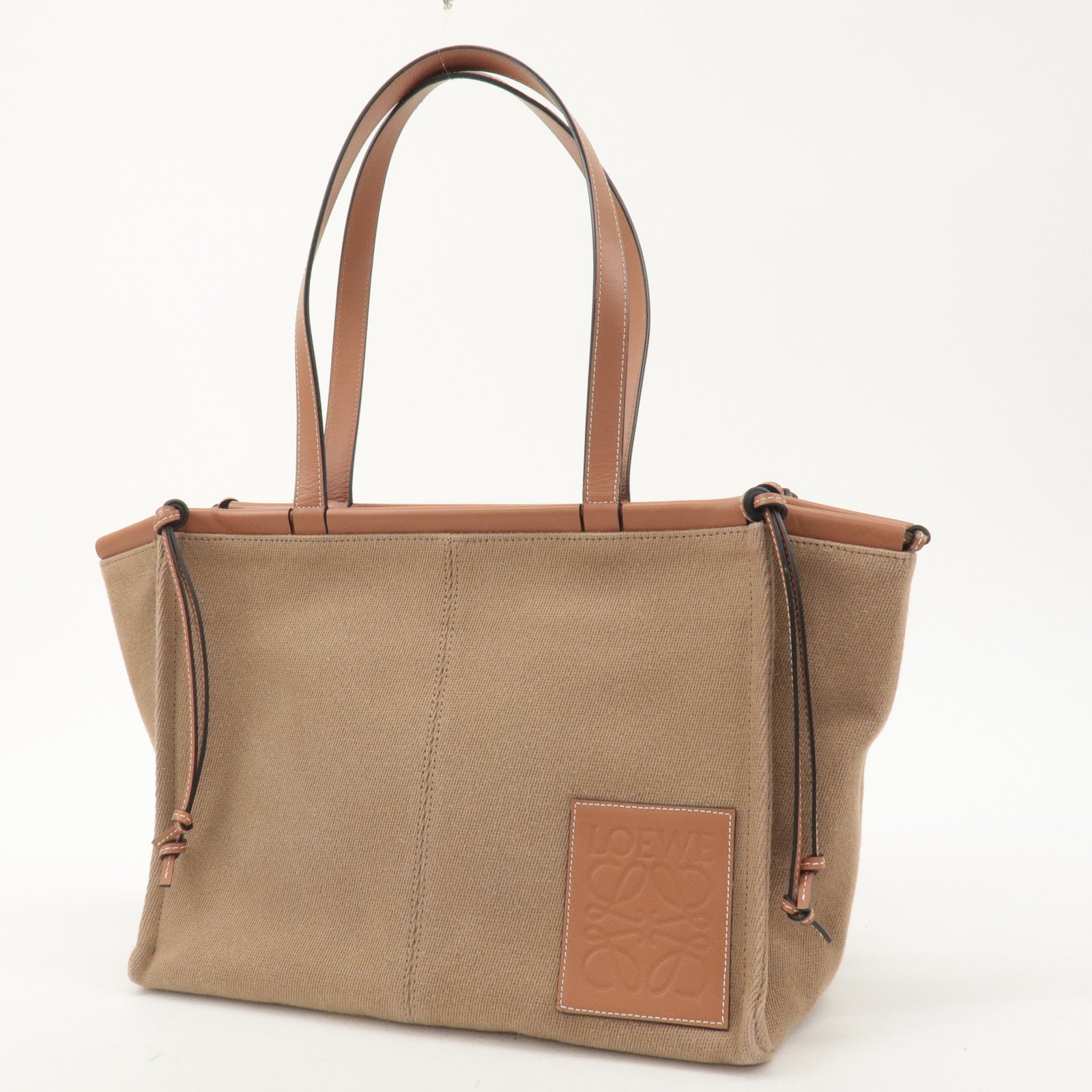 LOEWE Canvas Leather Cushion Tote Small 330.02AA93