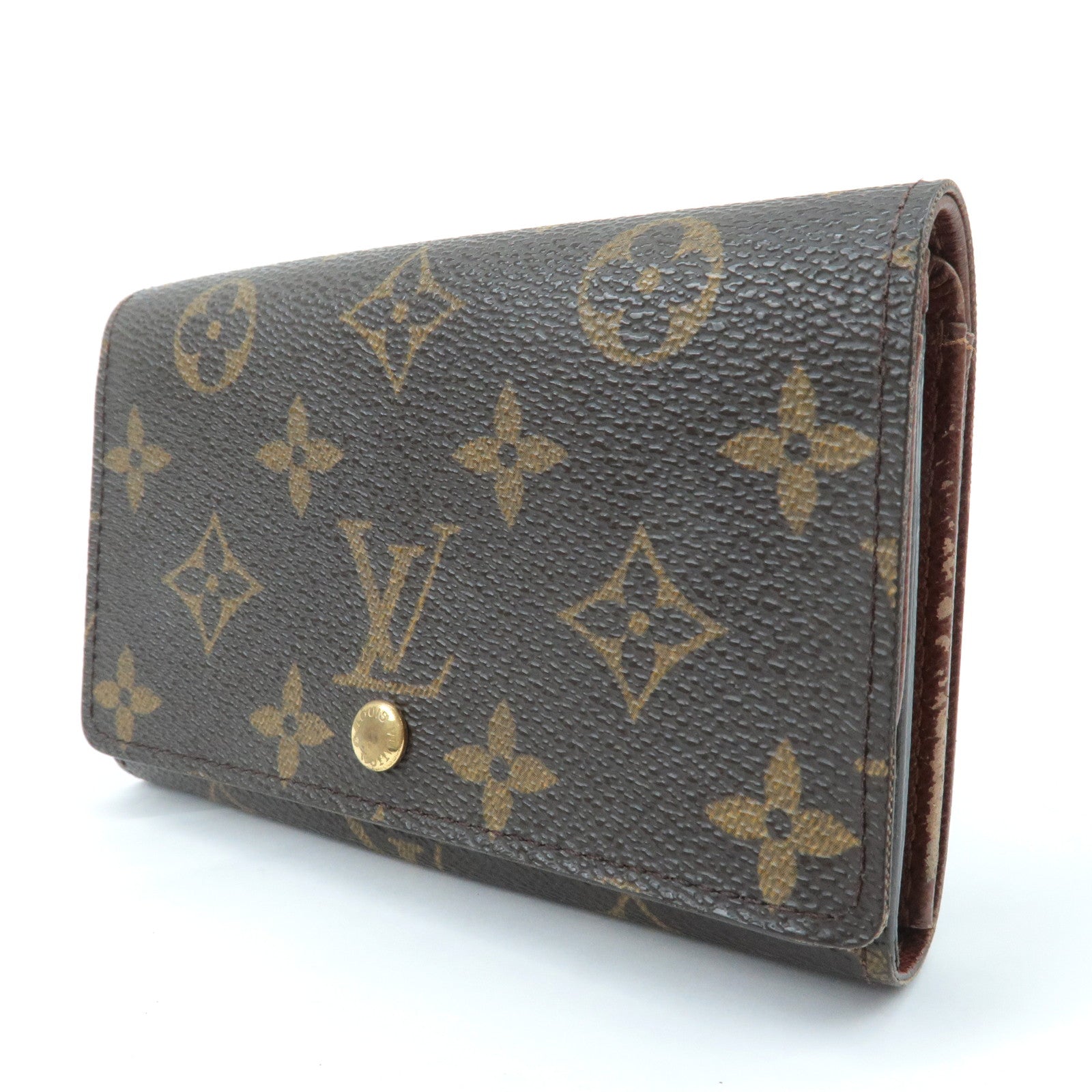 Louis Vuitton Set of 2 Monogram Porte Monnaie Portefeuil Wallet Used