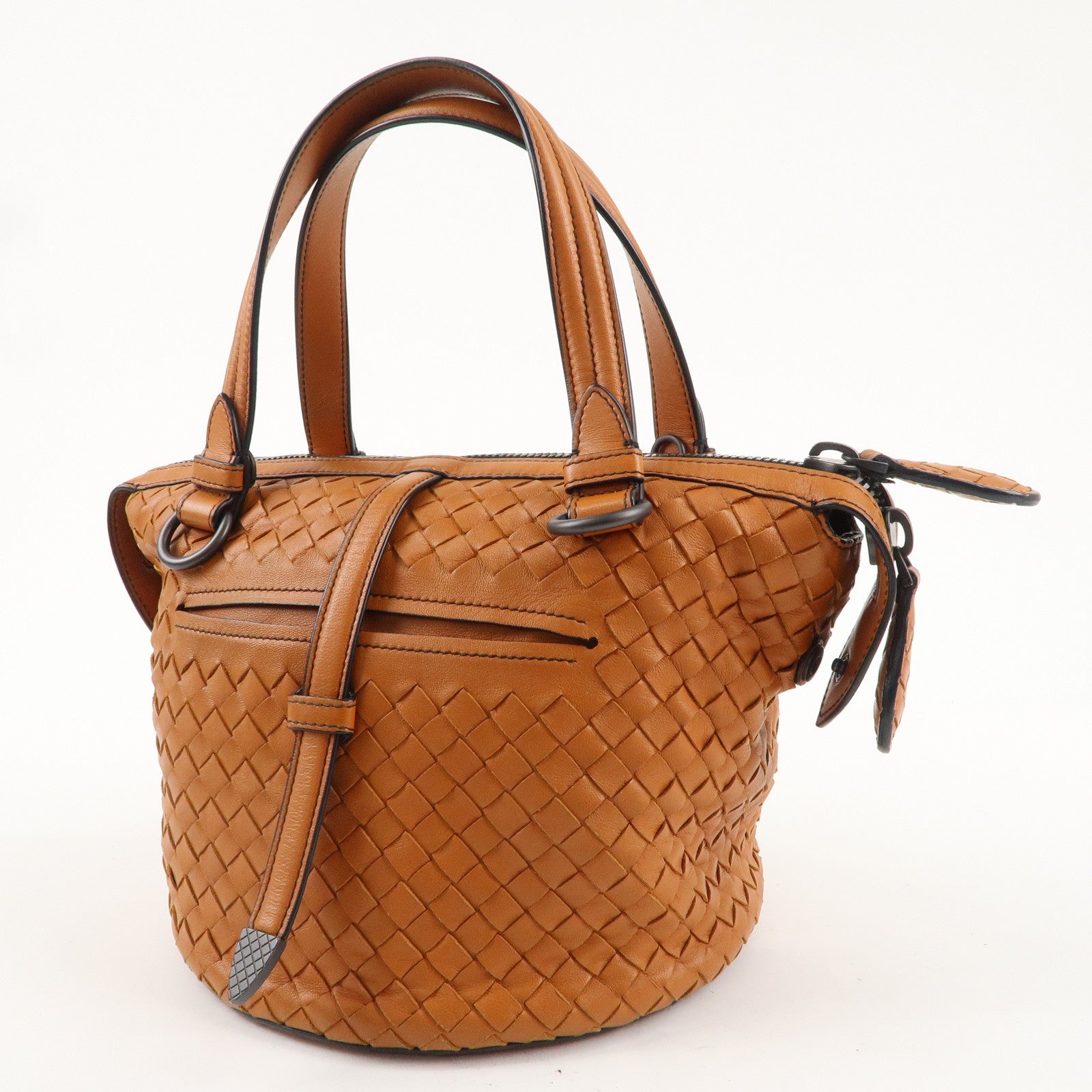 BOTTEGA VENETA Intrecciato Leather Tambura 2Way Bag Brown 535263