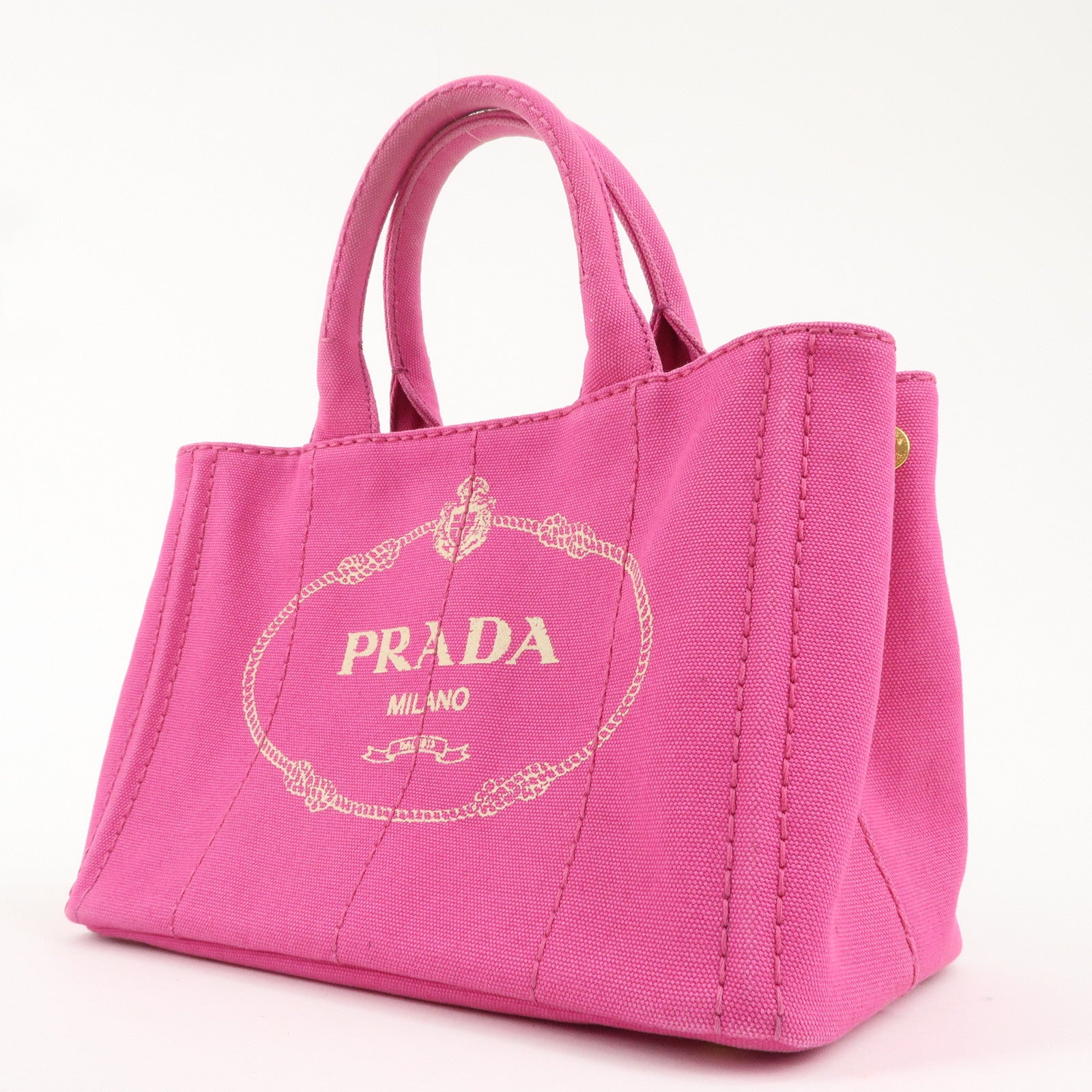 PRADA Canapa Mini Canvas 2Way Bag Hand Bag Pink 1BG439