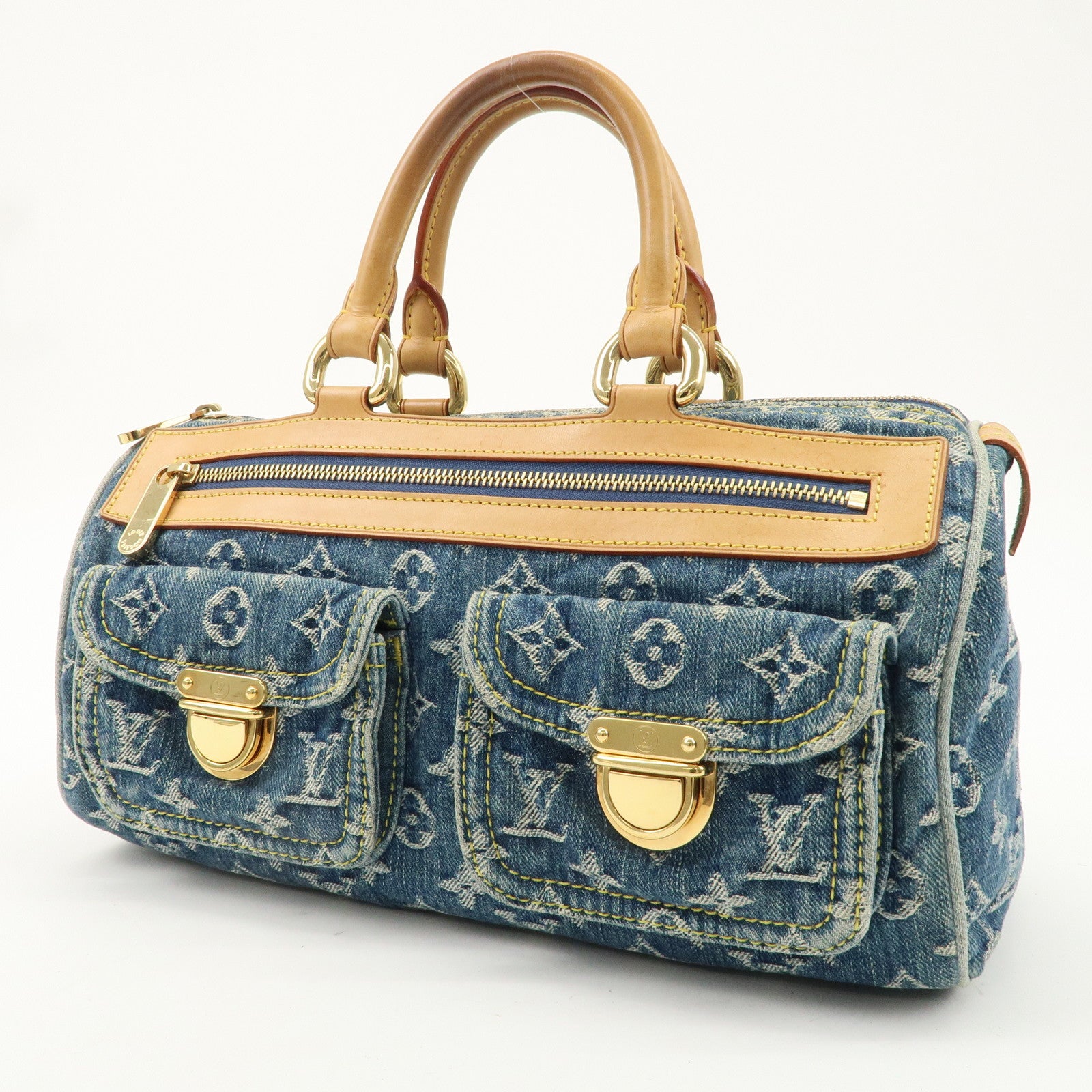 Louis Vuitton Monogram Denim Neo Speedy Boston Bag Blue M95019