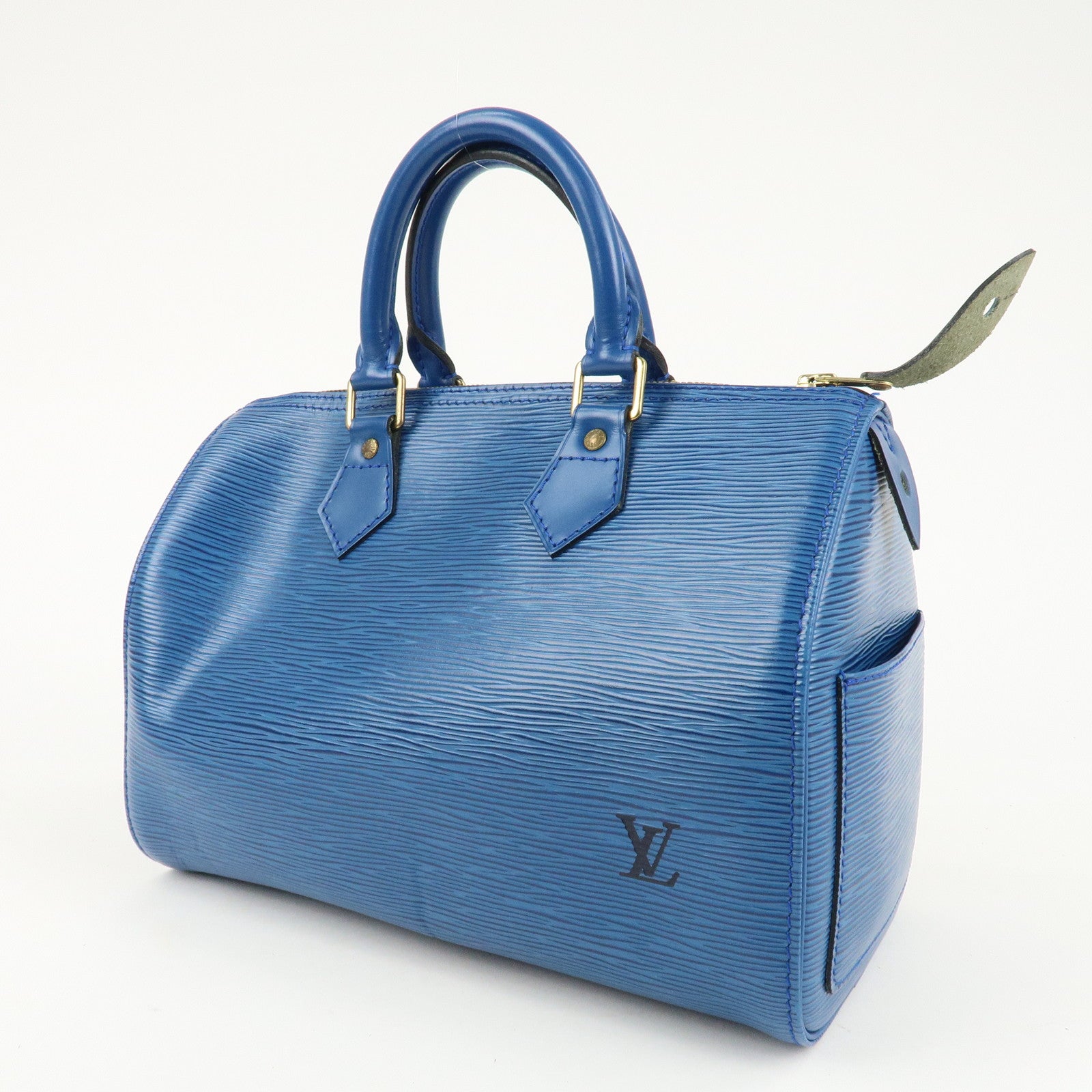 Louis Vuitton Epi Speedy 25 Hand Bag Boston Bag Blue M43015 Used