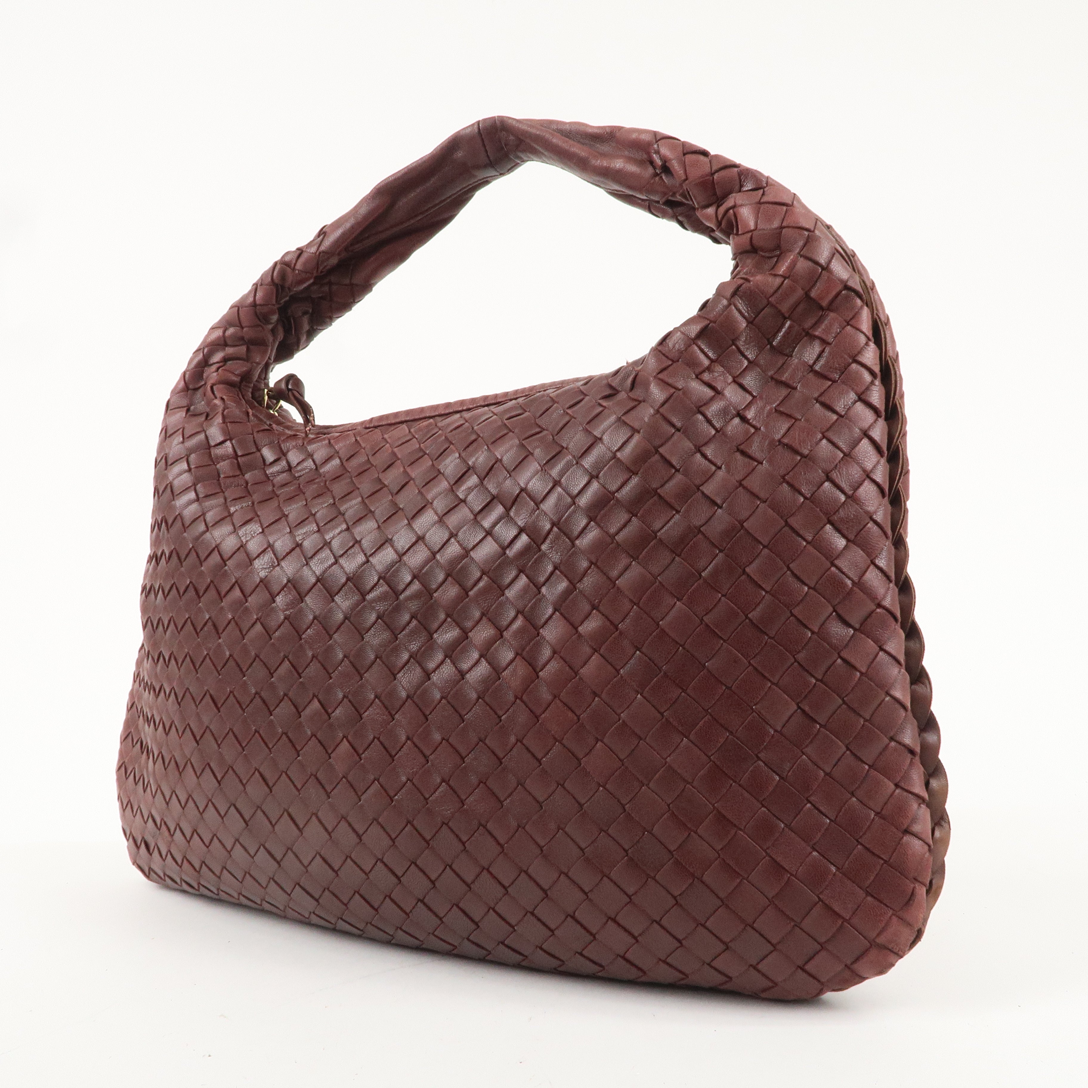 BOTTEGA VENETA Intrecciato Hobo Leather Shoulder Bordeaux 115653