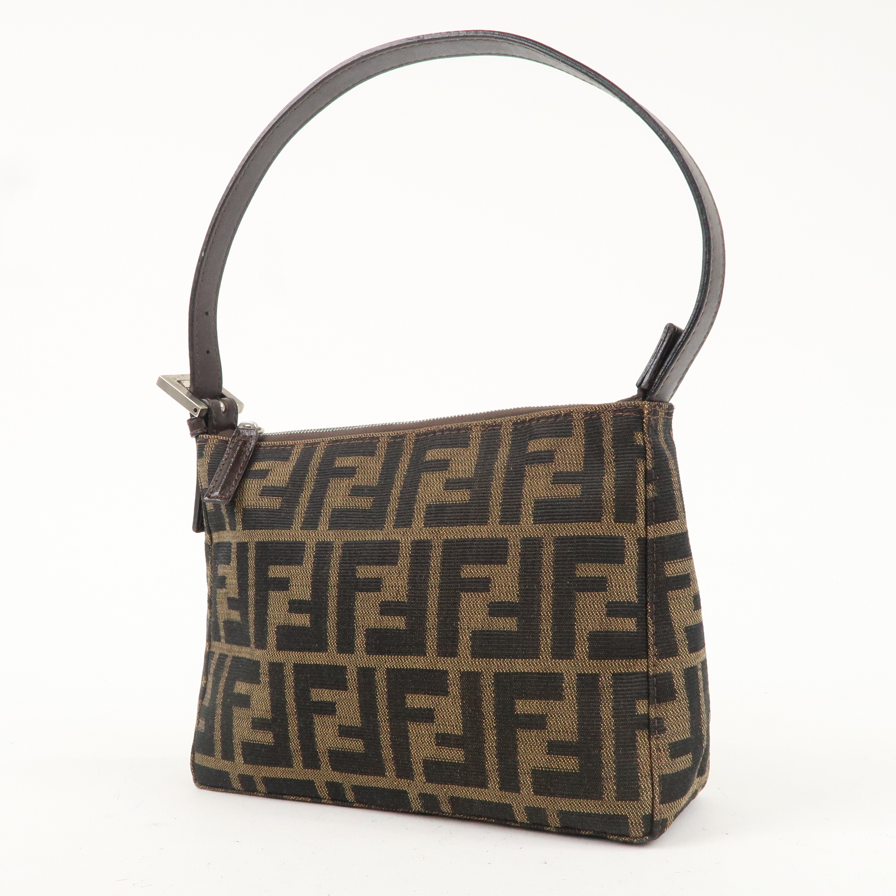 FENDI Zucca Canvas Leather Mini Shoulder Bag Pouch 26810