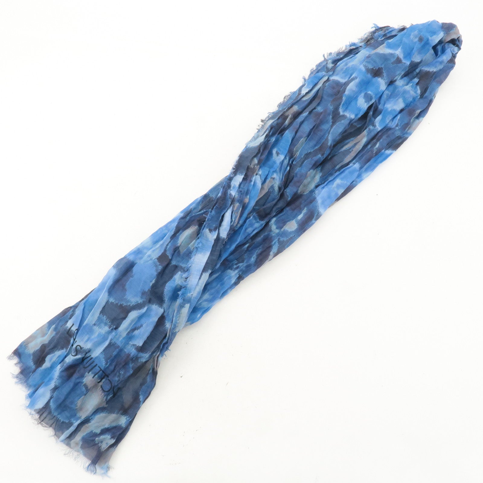 Louis Vuitton Ikat Paleo Cotton Silk Summer Scarf Blue M74927