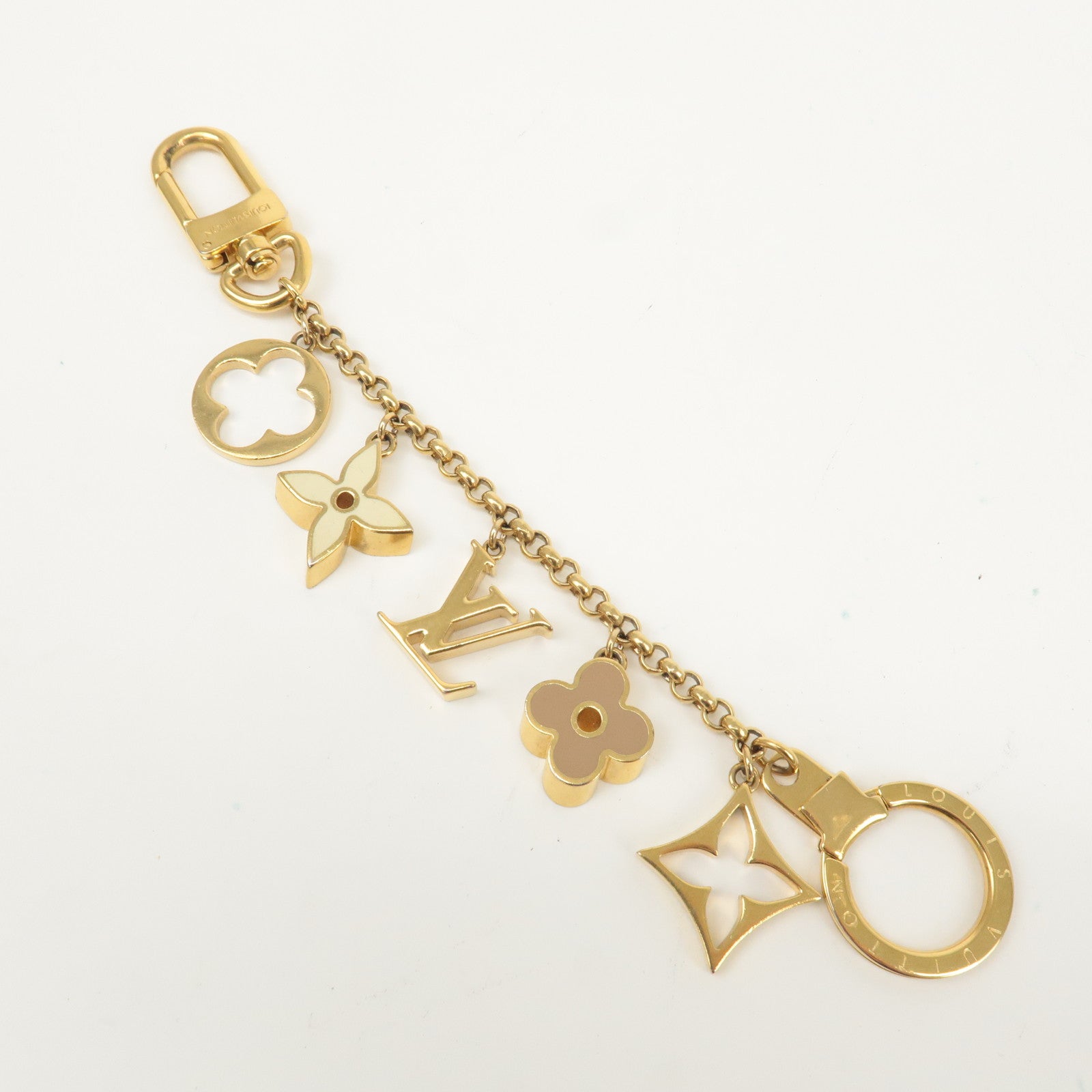 Louis Vuitton Fleur de Monogram LV Logo Bag Charm M65111