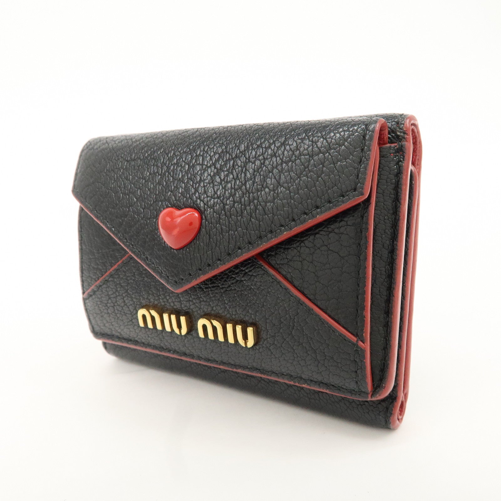 MIU MIU MADRAS LOVE Letter W Hook Wallet 5MH021 Used