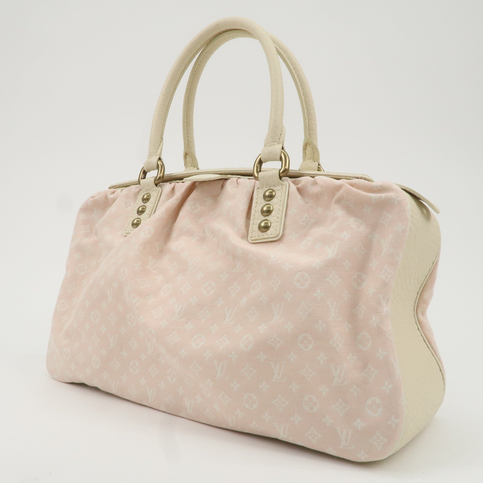 Louis Vuitton Monogram Mini Lin Trapeze GM Hand Bag Pink M40064 Used