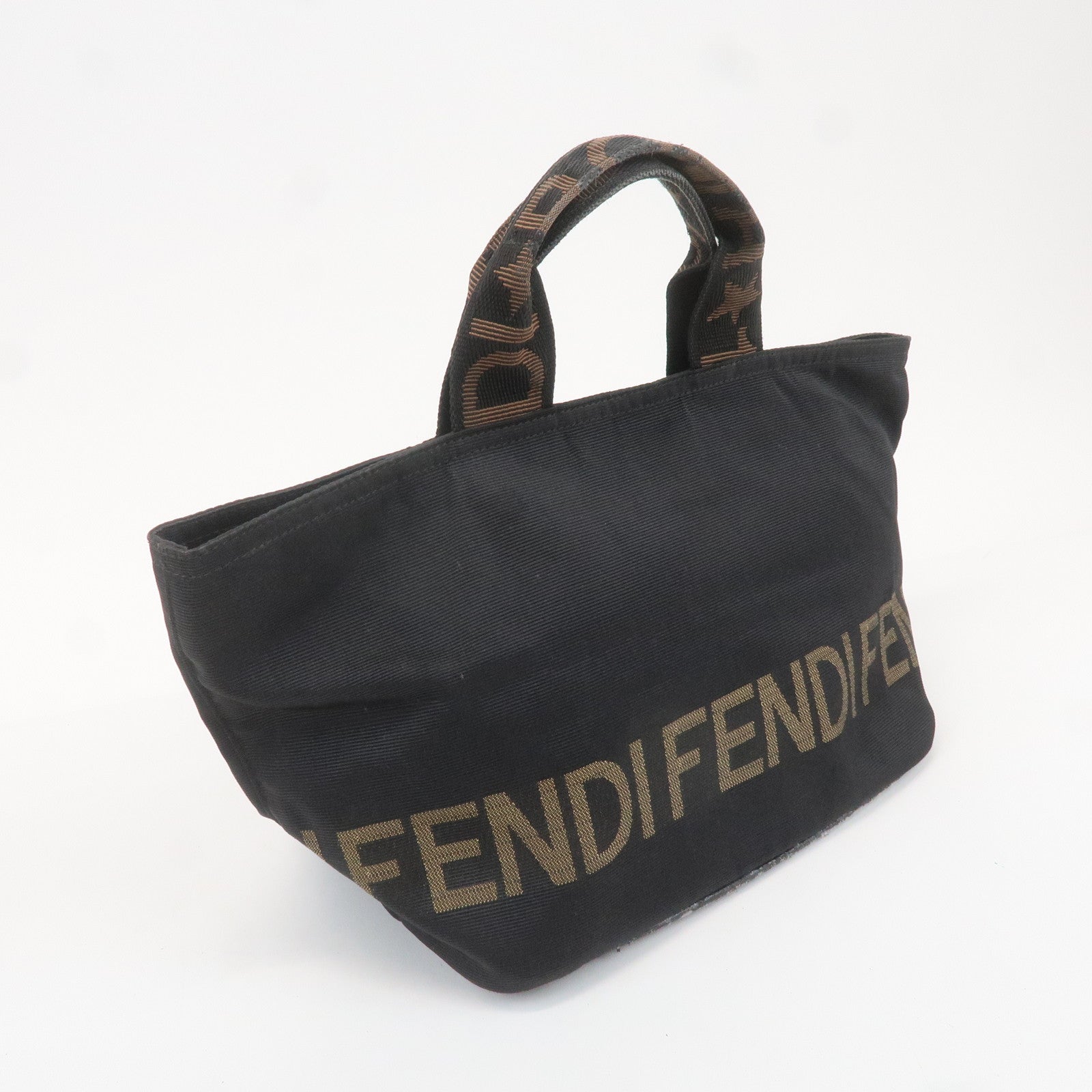 FENDI Set of 2 Nylon Tote Bag Hand Bag Black