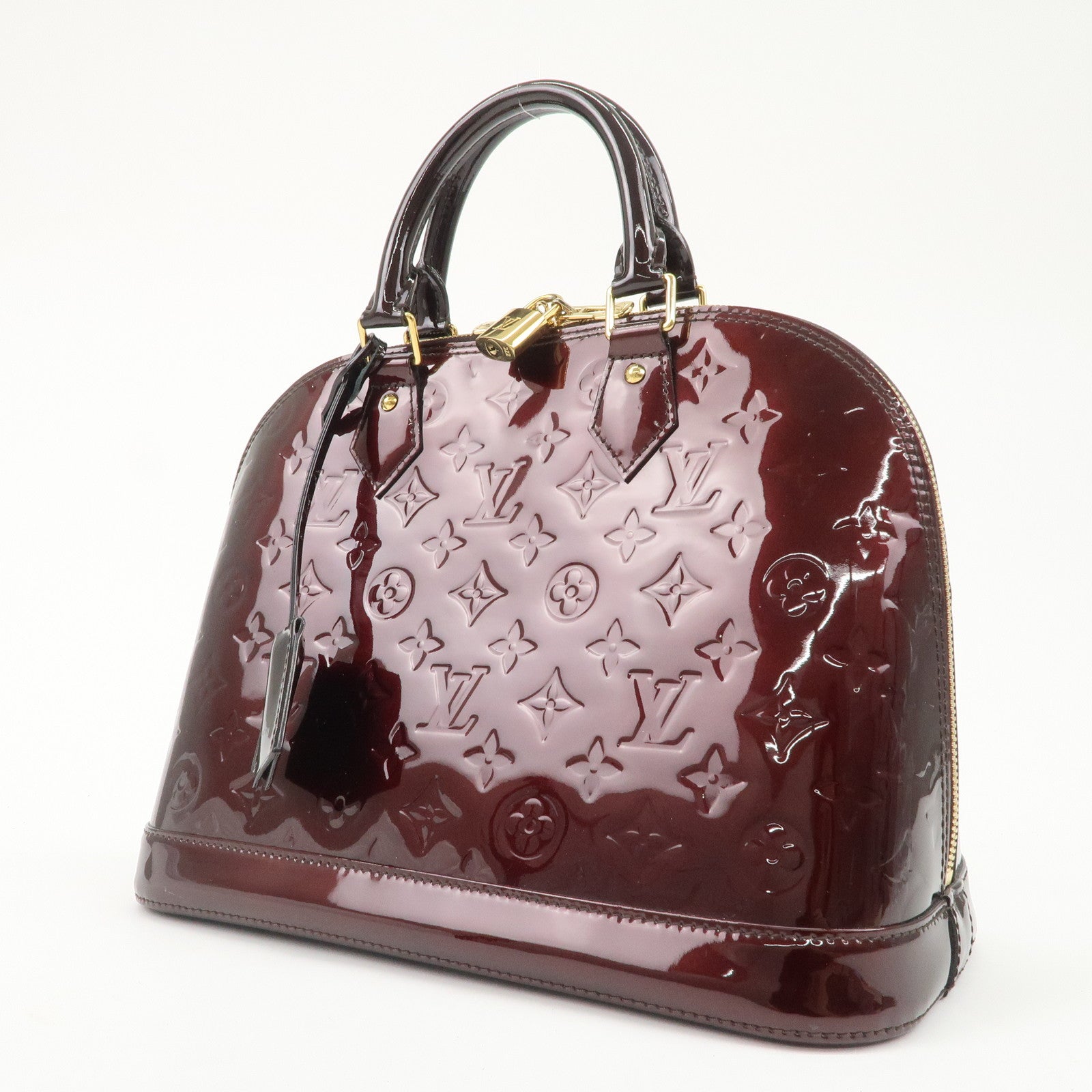 Louis Vuitton Monogram Vernis Alma PM Hand Bag Amarante M91611