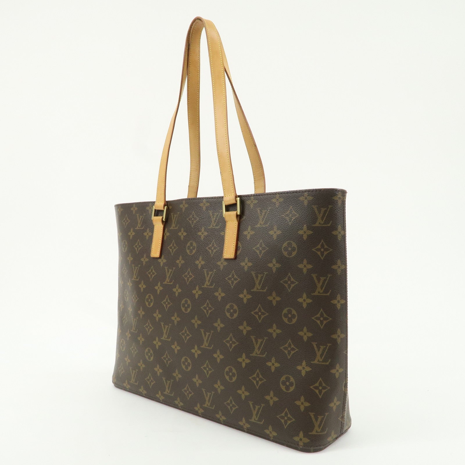 Louis Vuitton Monogram Luco Tote Bag Hand Bag Brown M51155 Used