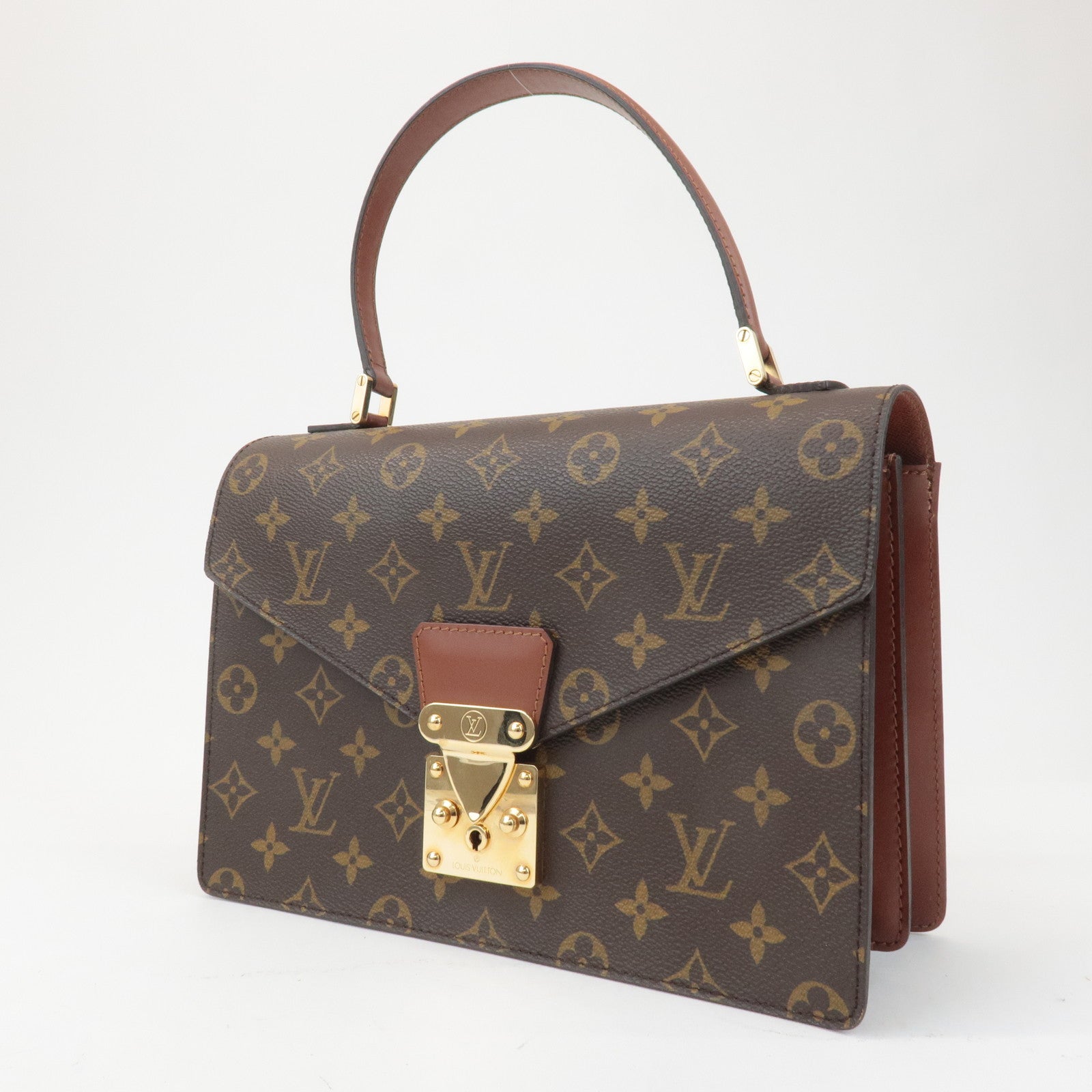 Louis Vuitton Monogram Concorde Hand Bag Brown M51190 Used