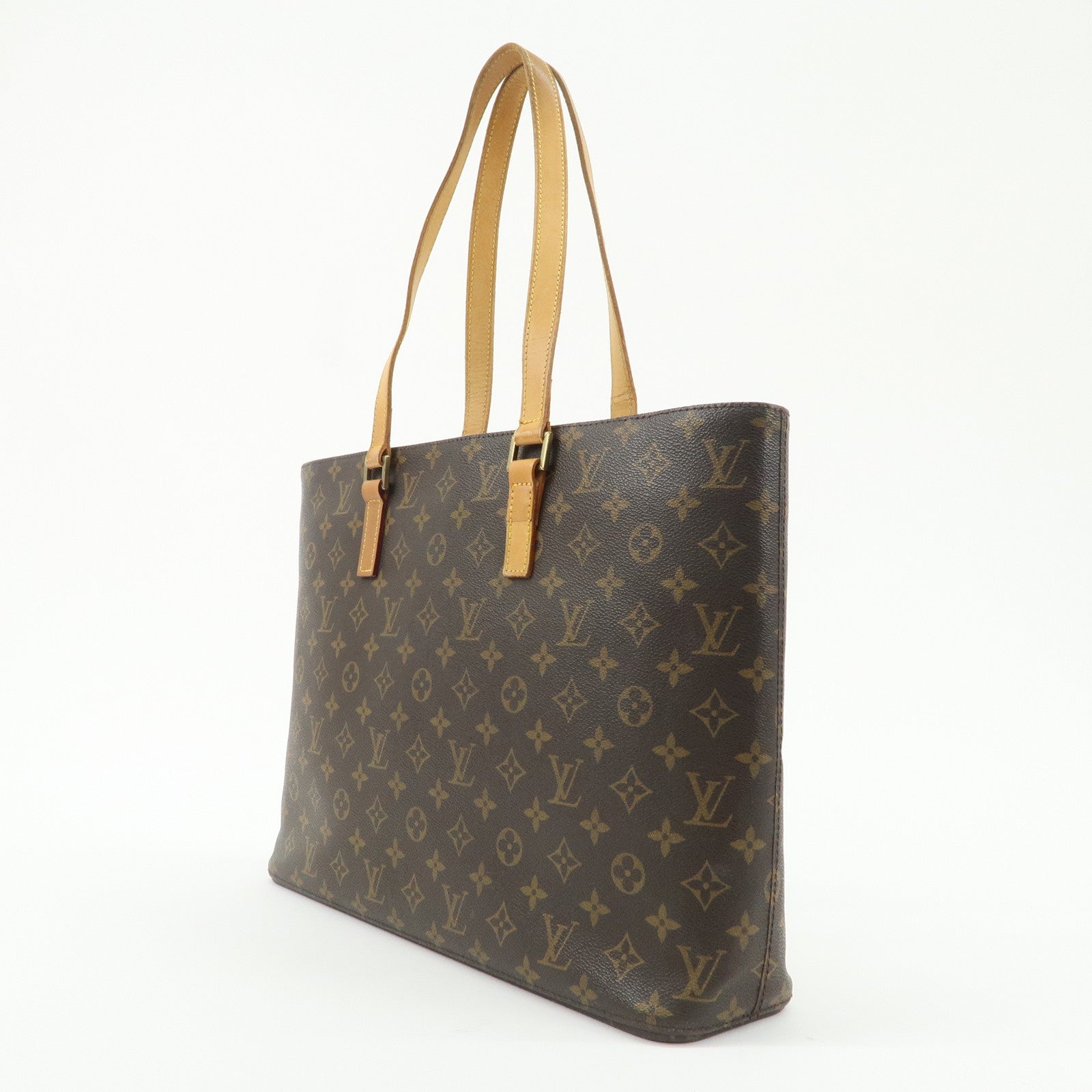 Louis Vuitton Monogram Luco Tote Bag Hand Bag Brown M51155 Used