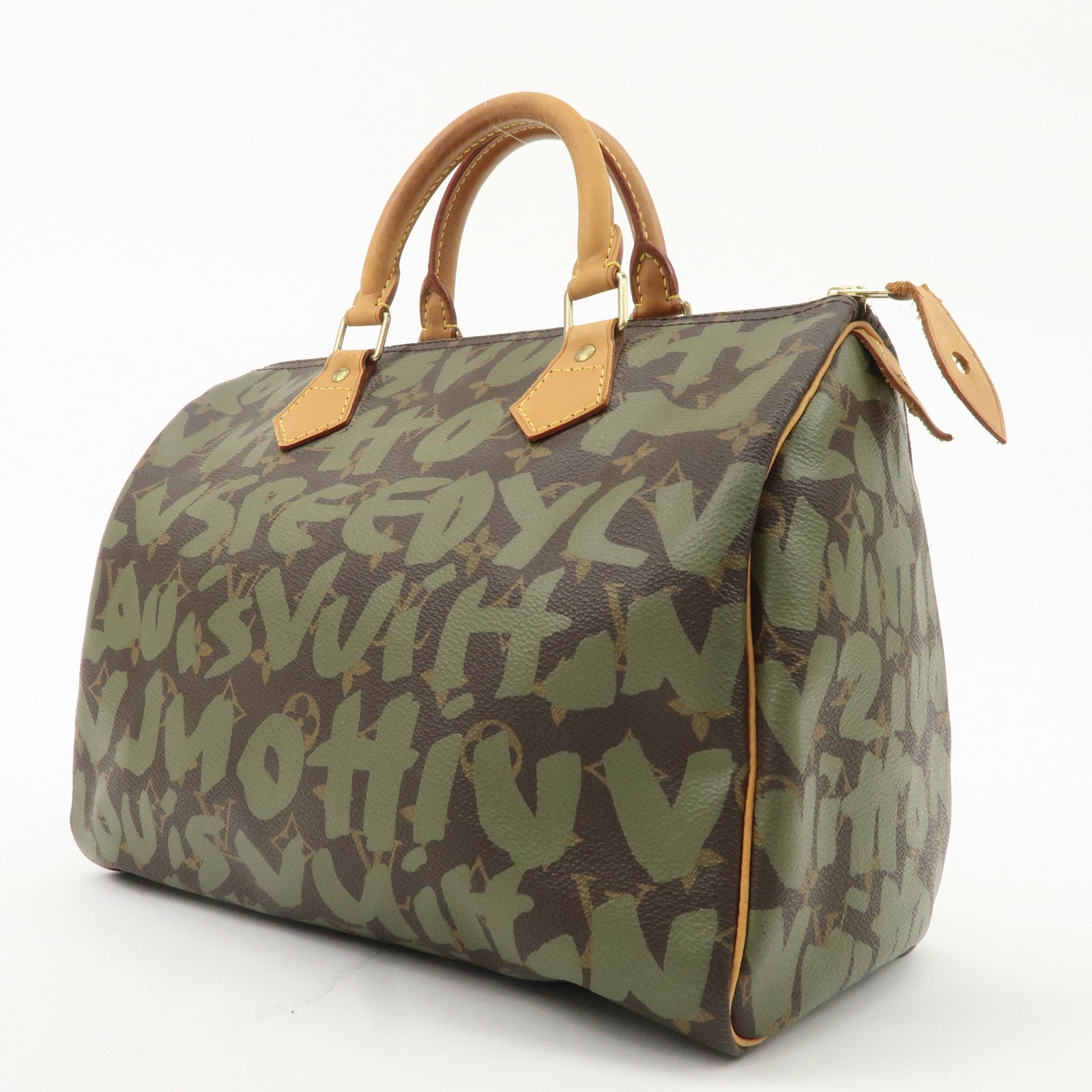 Louis Vuitton Monogram Graffiti Speedy 30 Khaki Brown M92194 Used