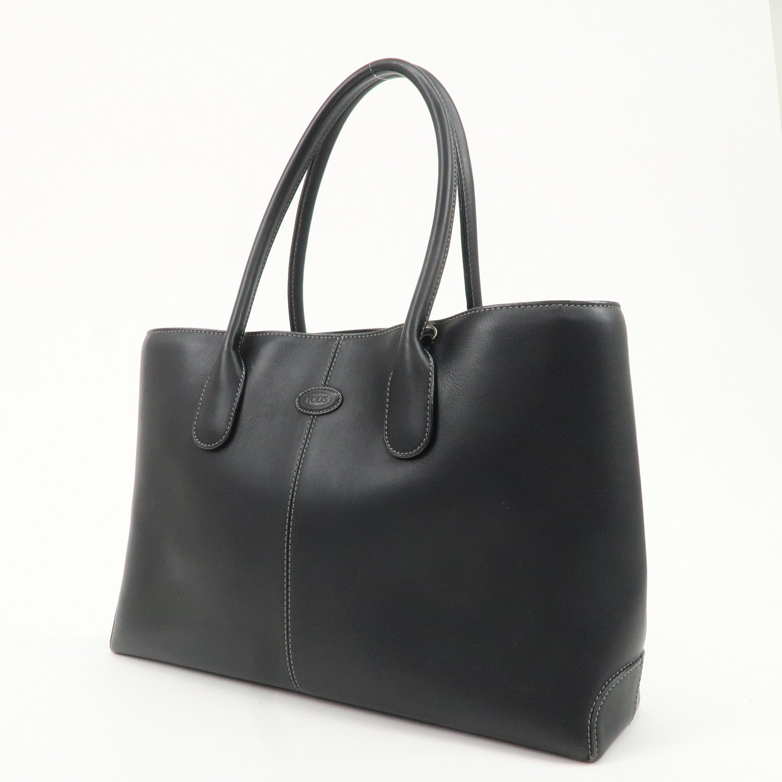 TOD
S Leather Tote Bag Shoulder Bag Hand Bag Black