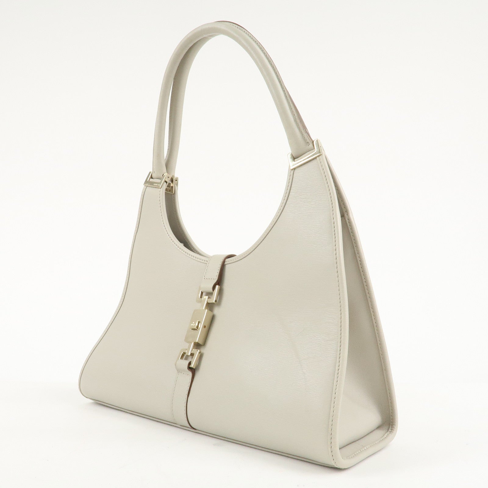 GUCCI Jackie Leather Shoulder Bag Ivory 002.1067