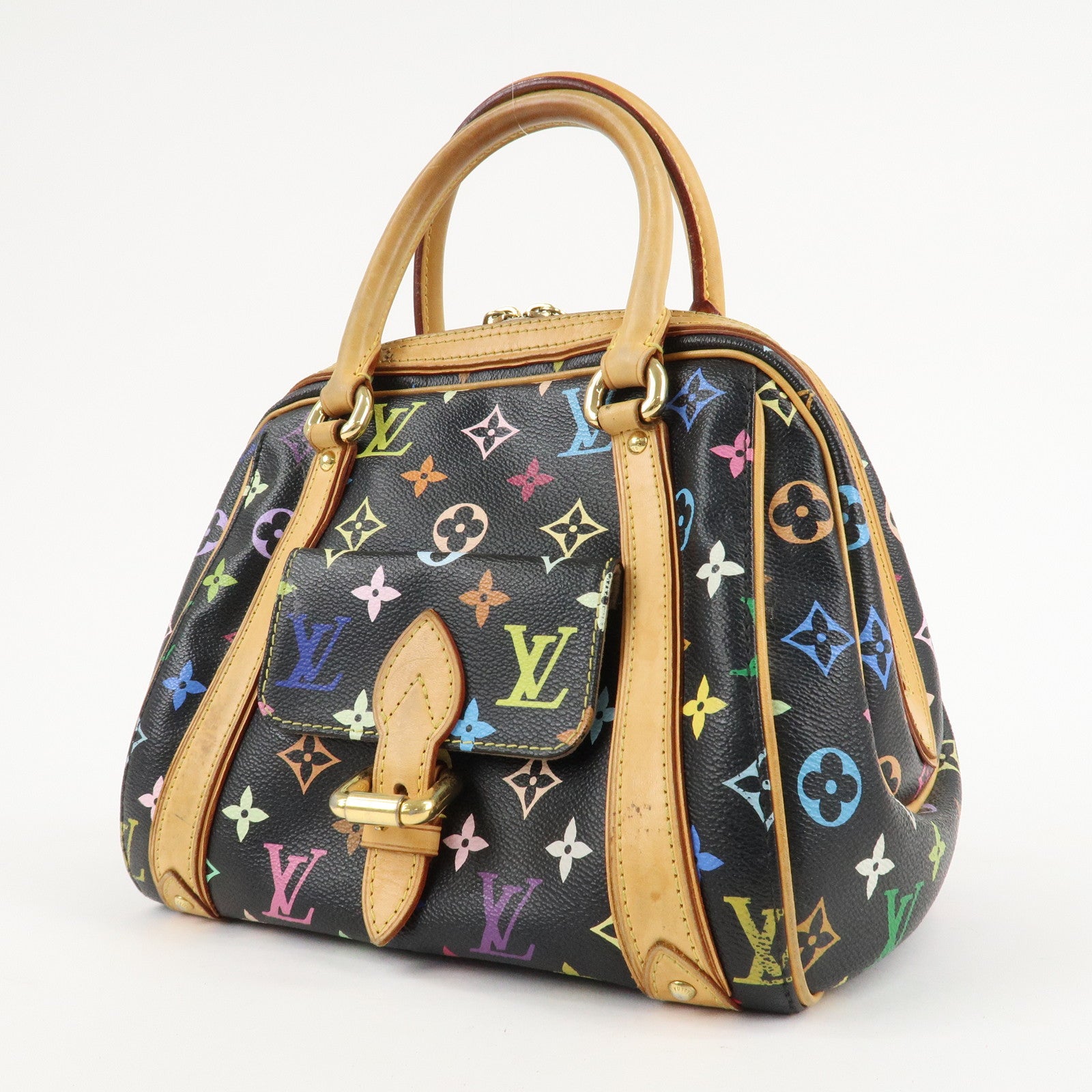 Louis Vuitton Monogram Multi Color Priscilla Hand Bag Noir M40097 Used