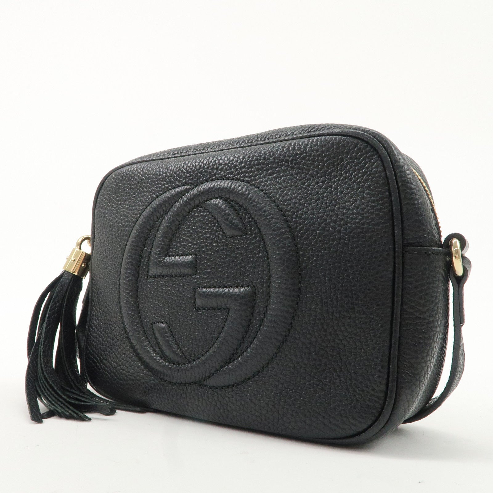 GUCCI SOHO Leather Small Disco Shoulder Bag Black 308364 Used