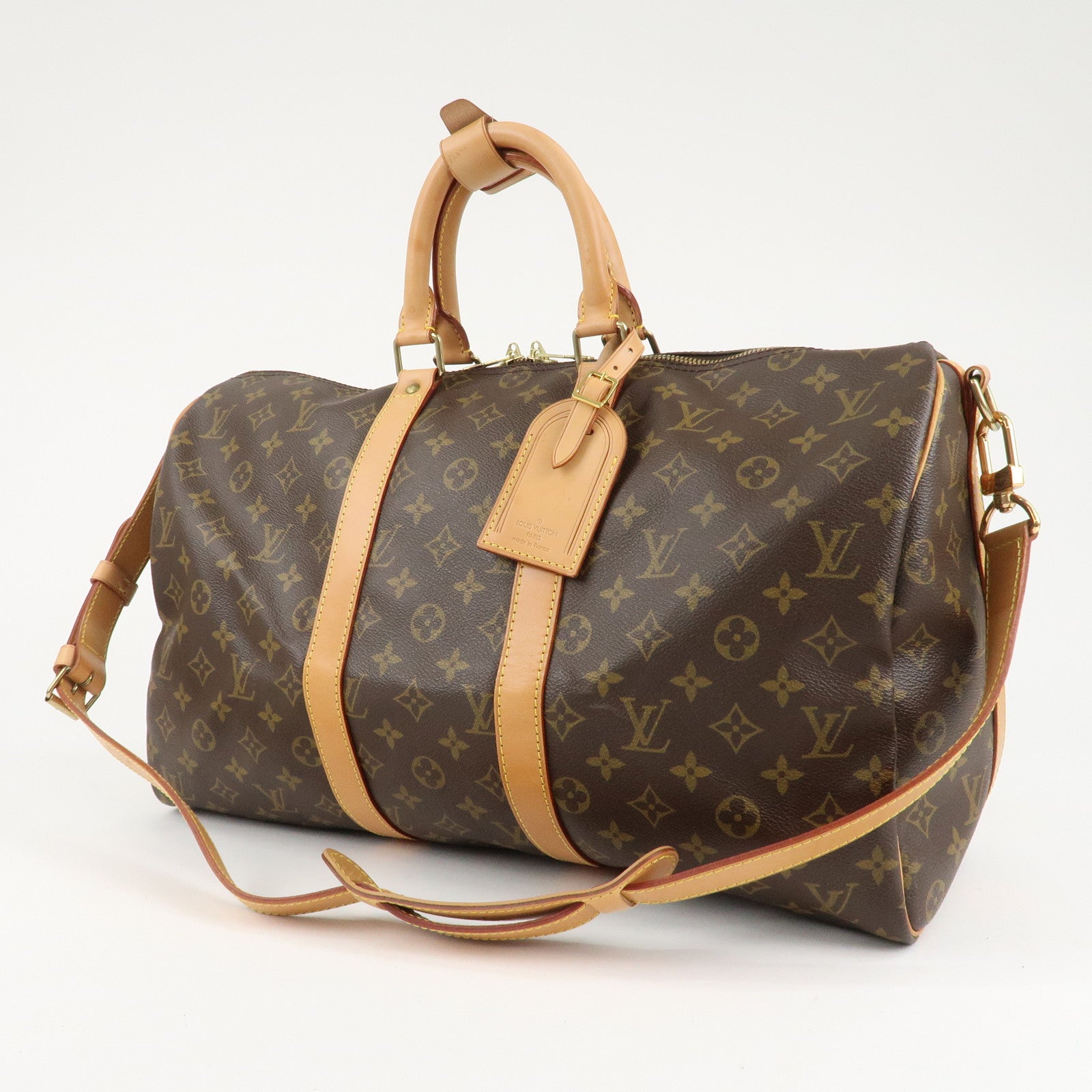 Louis Vuitton Monogram Keep All Bandouliere 45 Boston Bag M41418