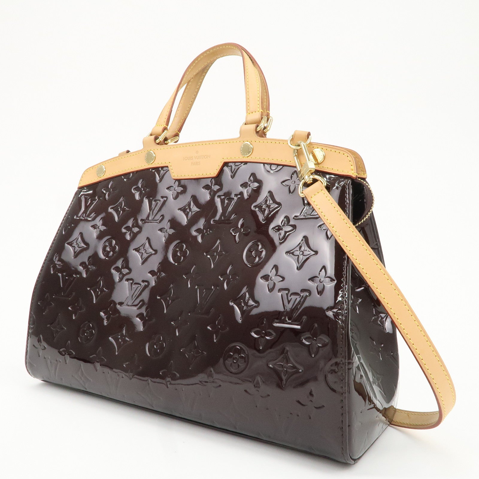 Louis Vuitton Vernis Brea MM 2Way Hand Bag Amarante M91619 Used