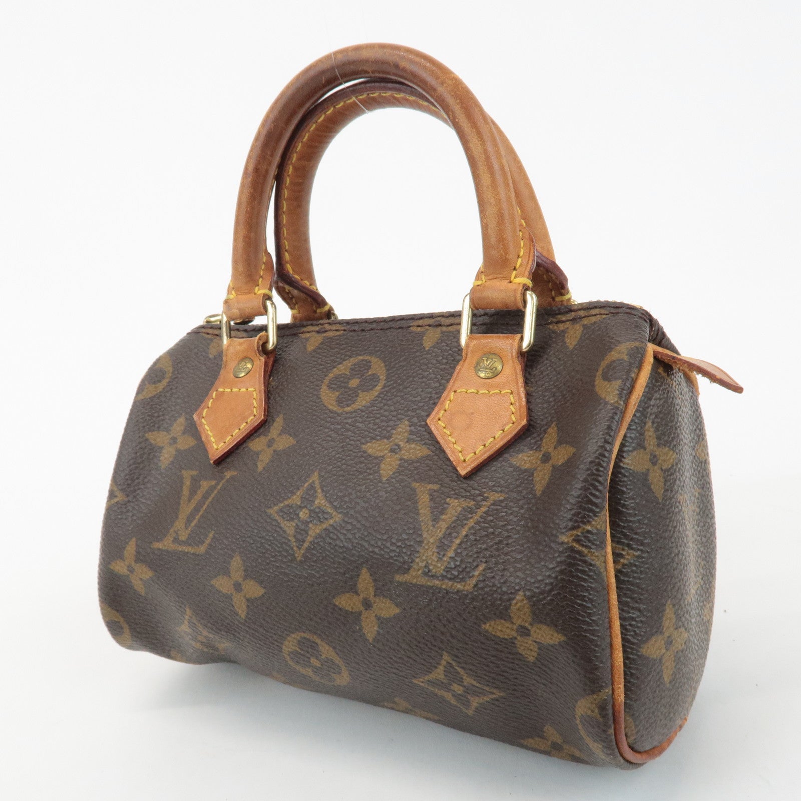 Louis Vuitton Monogram Mini Speedy Hand Bag Brown M41534 Used