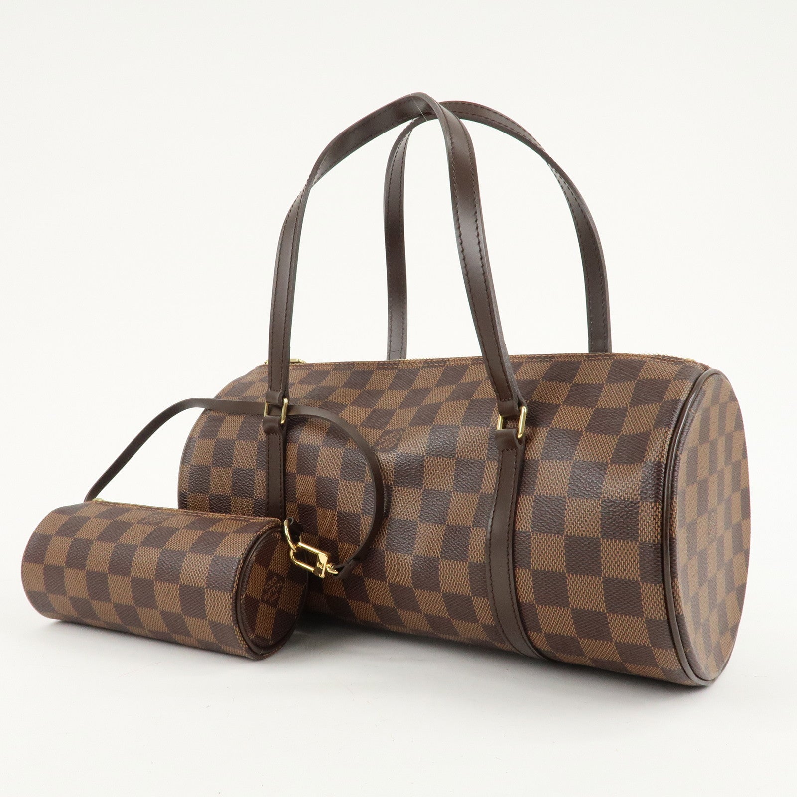 Louis Vuitton Damier Papillon 30 Hand Bag Pouch Brown N51303 Used