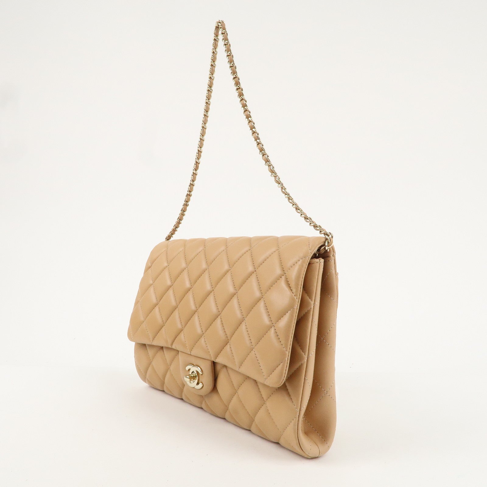 CHANEL Matelasse Lamb Skin SIngle Flap Shoulder Bag A58600